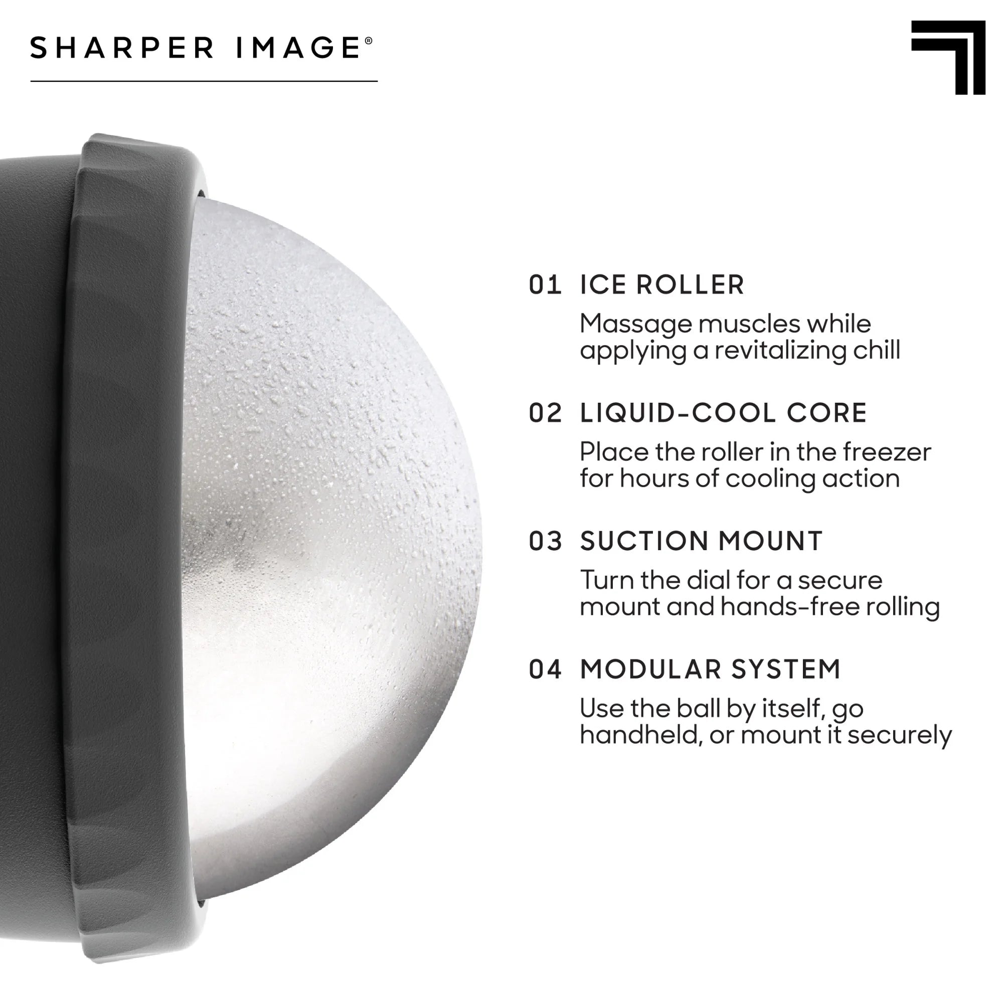 ® Ice Therapy Massage Ball with Wall Mount, Black