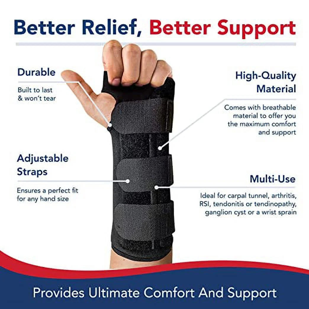 Wrist Wrap – Doctor-Developed Adjustable Support with FDA Device & Handbook (Left Hand)