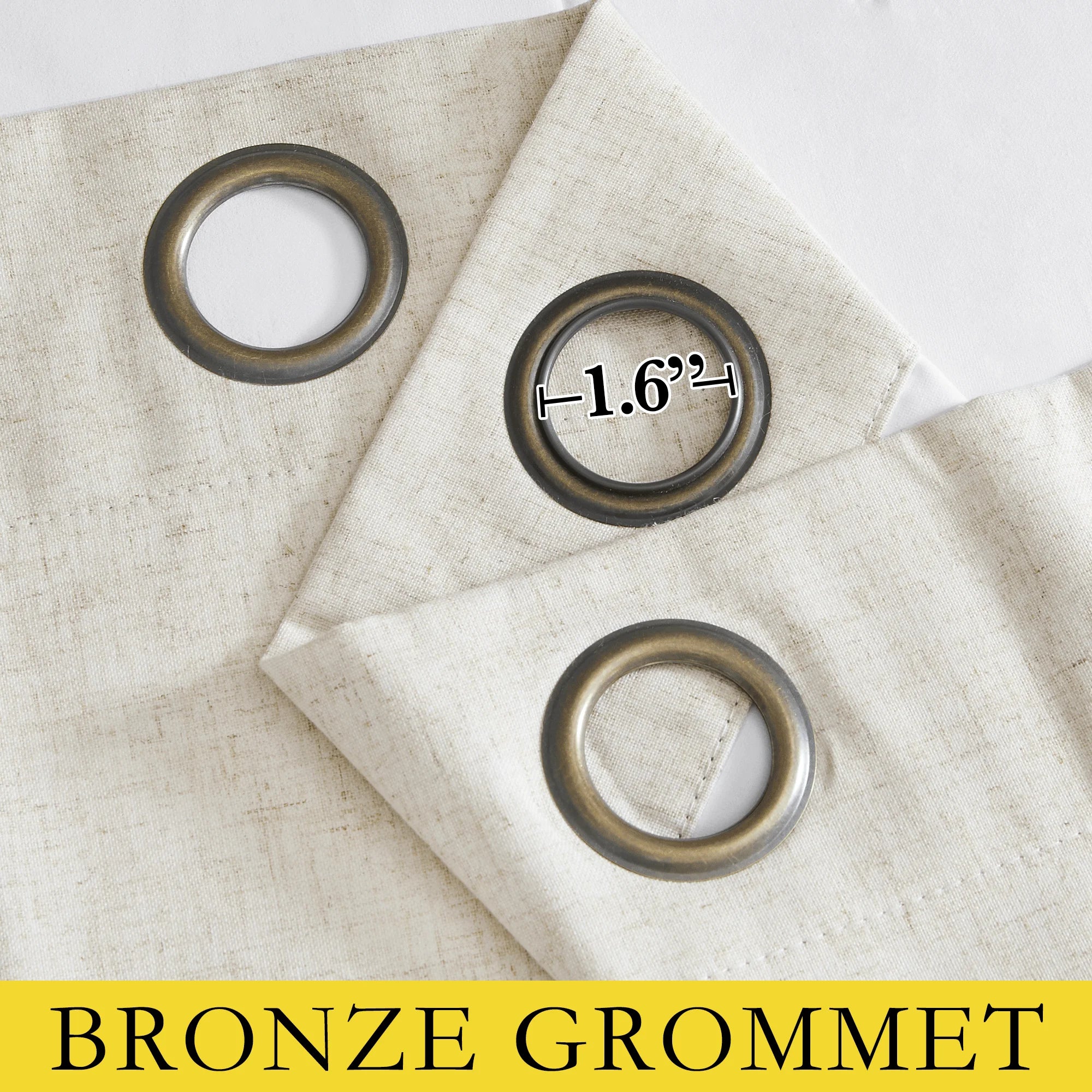 Natural Linen Blackout Curtains 102 Inches Length 2 Panels for Home Office, 52" Wide, Room Darkening Curtains Linen Textured Thermal Insulated Window Drapes for Bedroom