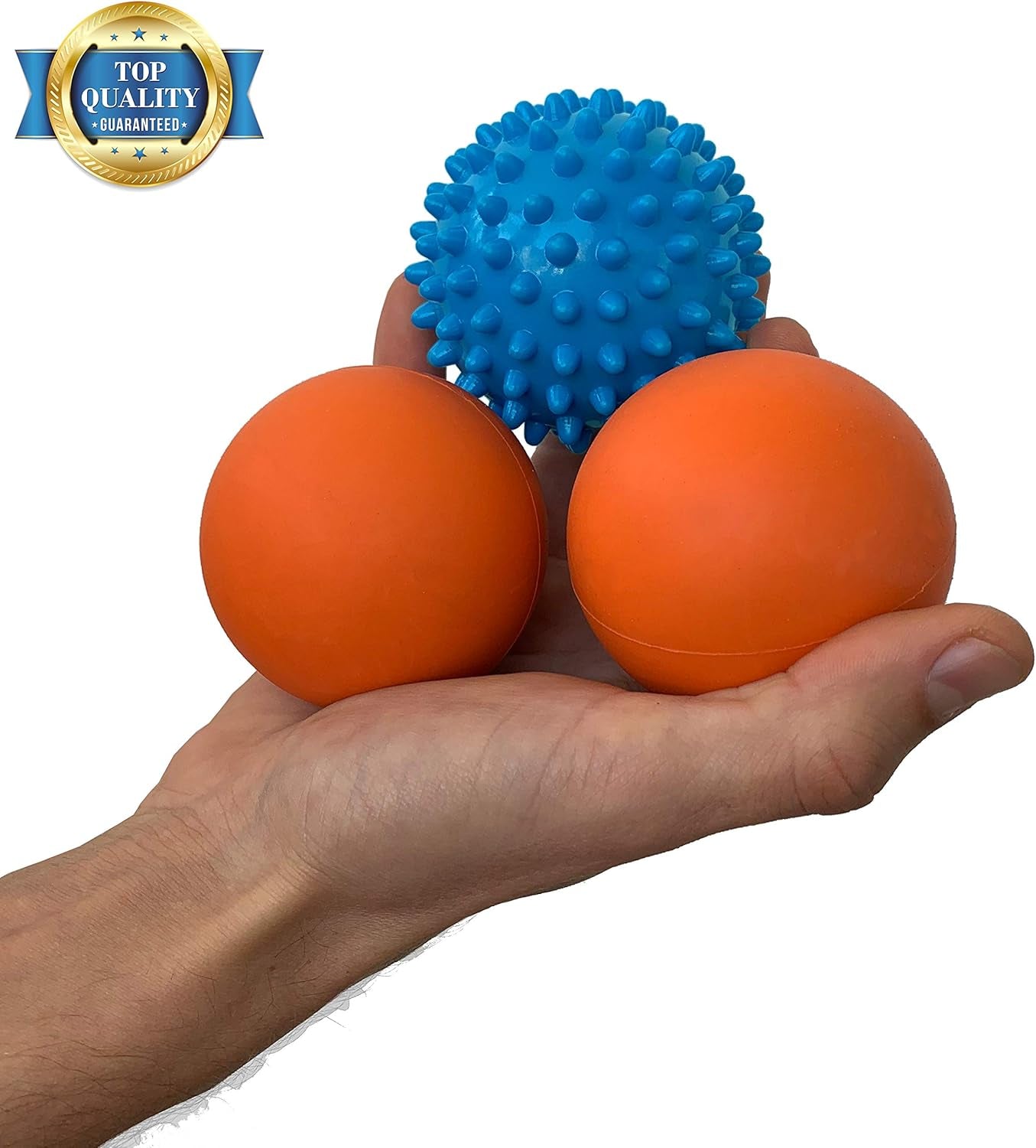 Massage Ball Set - Spiky & Lacrosse Ball - Massage Ball Therapy for Plantar Fasciitis & Pain Relief - Deep Tissue Trigger Point Myofascial Release Ball for Back, Foot, Shoulder & Neck Pain