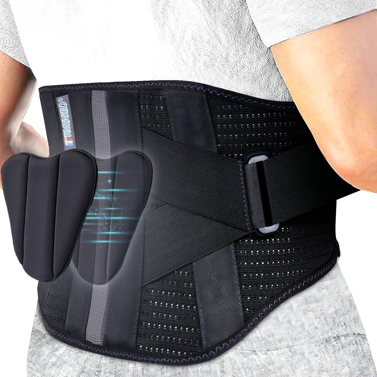 3X plus Size Back Brace Support Belt, Lower Back Brace for Pain Relief, Back Support Brace for Lifting at Work, Scoliosis Pain Relief Brace (Black, XXXL Fits 47”-55” Belly Wais