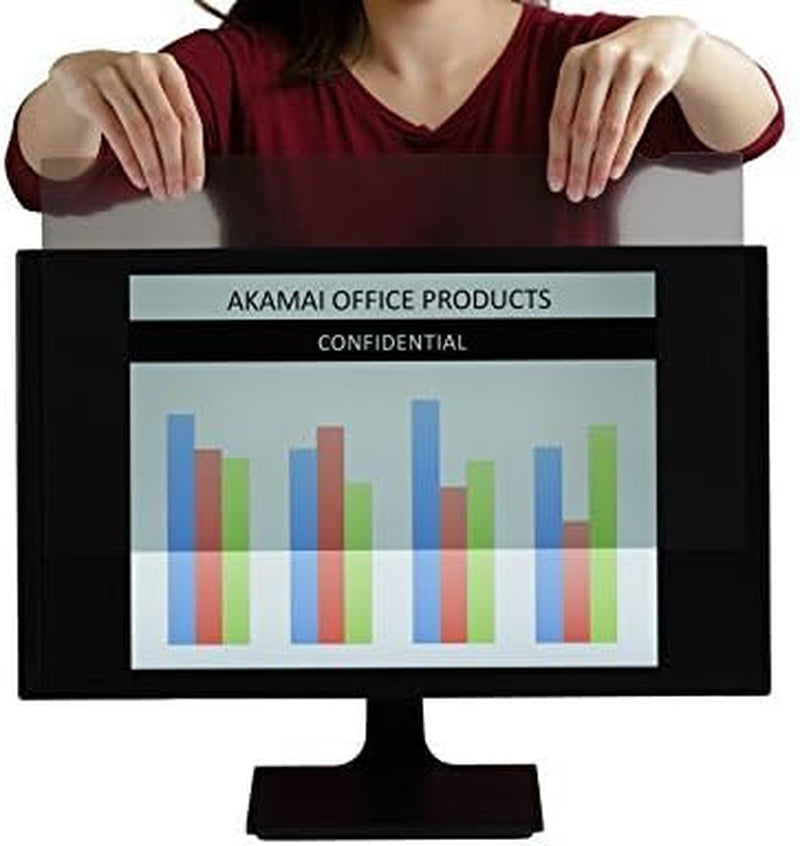 20 Inch Computer Privacy Screen (16:9) - Black Security Shield - Desktop Monitor Protector - UV & Blue Light Filter by Akamai (20.0 Inch Diagonally Measured, Black)