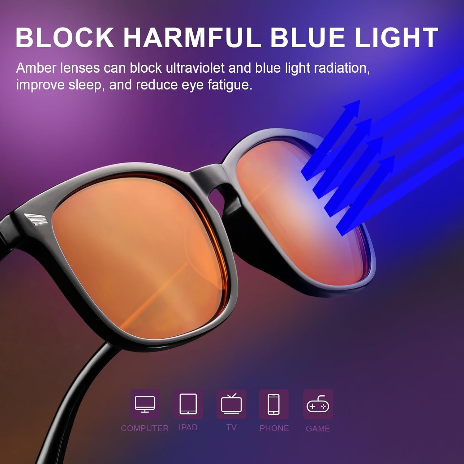 Blue Light Glasses for Woman/Men Computer Blue Light Glasses (Gaming Lenses)