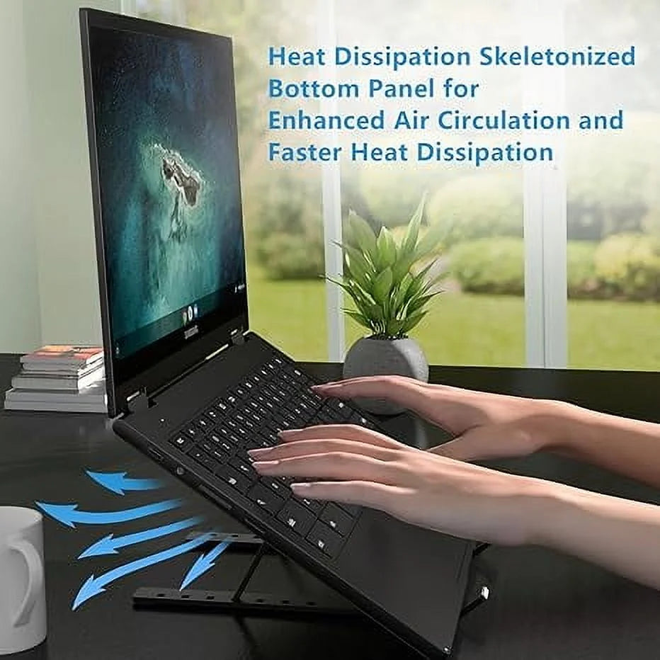 Laptop Stand for Desk, Adjustable Laptop Riser Abs+Silicone Foldable Portable Laptop Holder, Ventilated Cooling Notebook Stand for 10-15.6” Laptops