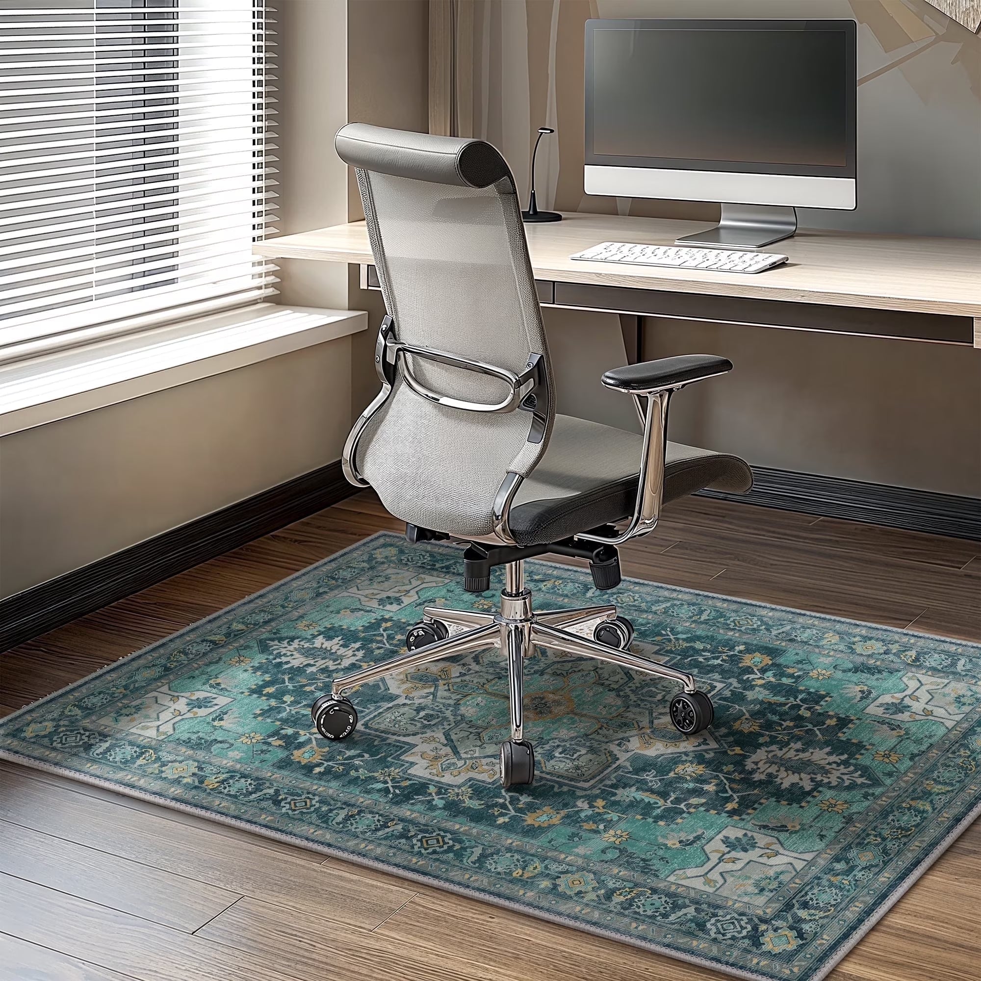48"X 60" Protective Flooring Office Chair Mat for Hardwood Floor and Tile Floor, Heavy Duty Desk Chair Mat for Carpets, anti Slip Office Floor Mats for Rolling Chairs, Low Pile under Desk Rug