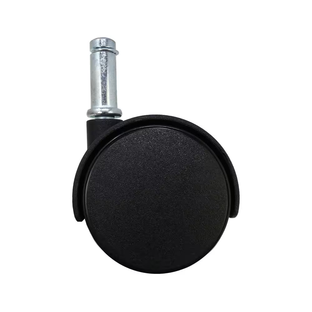 2 In. Black Plastic and Steel Twin Wheel Swivel Friction Grip Stem Office Chair Caster with 75 Lb. Load Rating