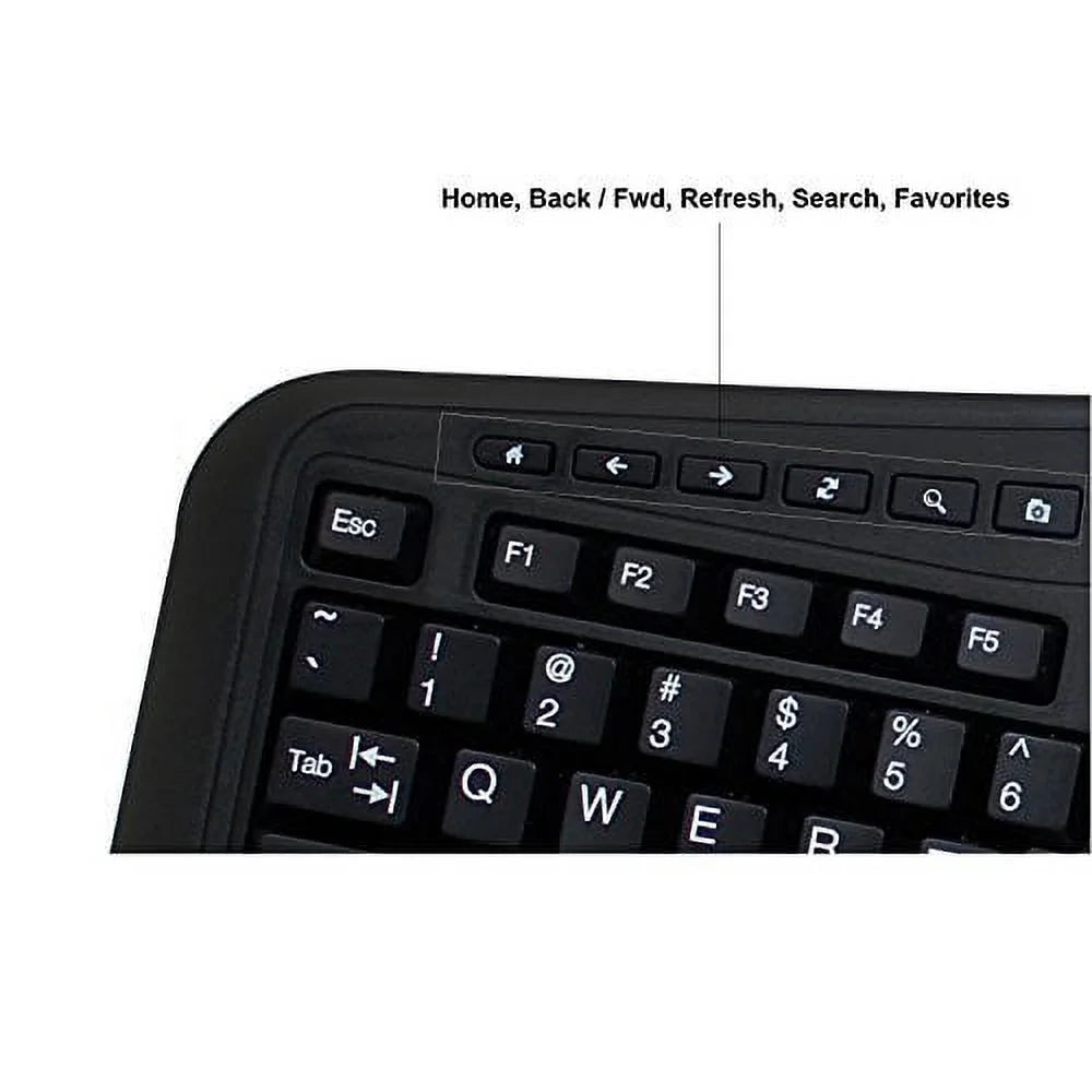 AKB-450UB - Ergonomic Keyboard with Built-In Touchpad, Wired, Multimedia Hotkeys, Split Keys Design, Built-In Palm Rest for Comfort - Compatible for PC & Windows XP/7/8/10