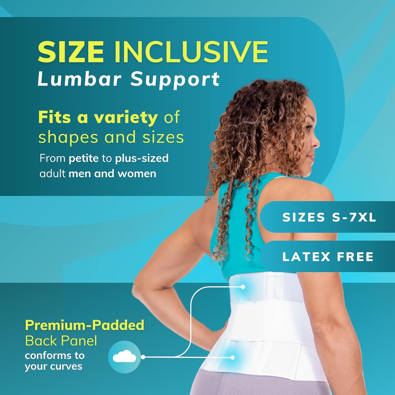 plus Size 2XL Bariatric Back Brace - XXL Big and Tall Lumbar Support Girdle for Obesity Lower Back Pain in Extra Large, Heavy or Overweight Men and Women (Fits 50"-55")