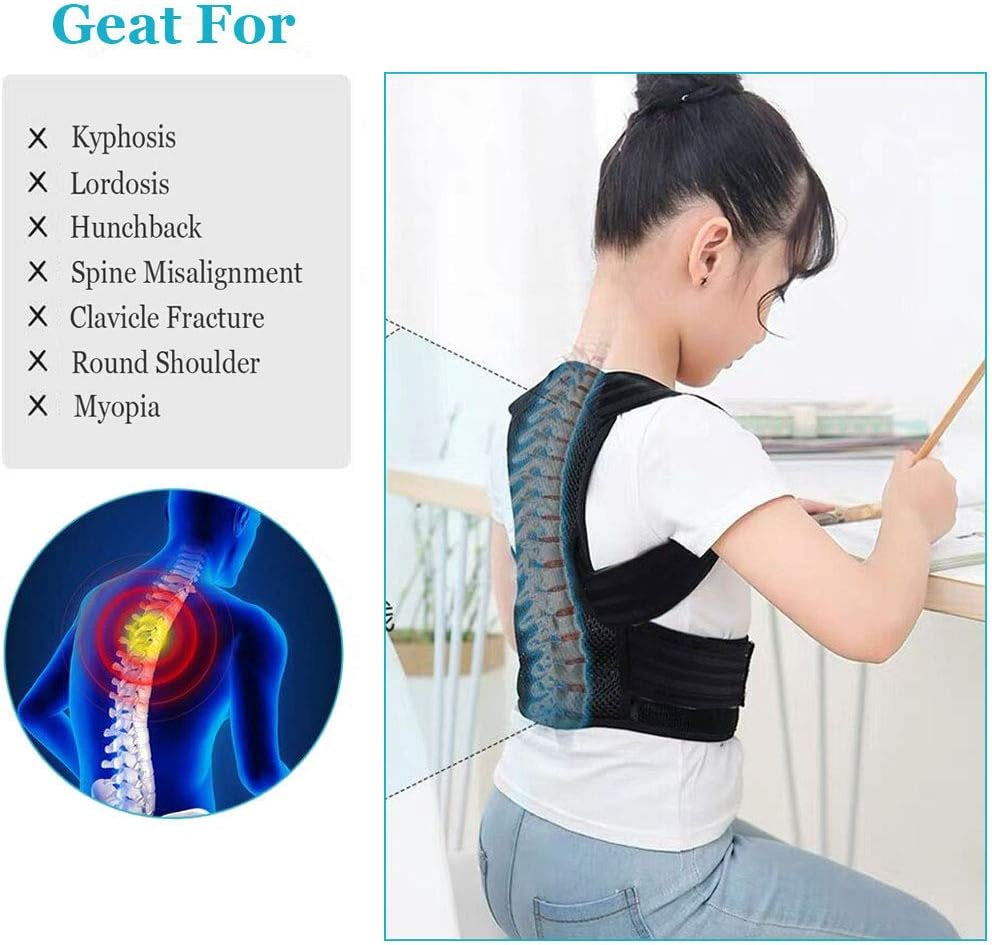 Professional Posture Corrector for Men, Women and Kids, Effective Upper Back Posture Brace for Teenagers Boys Girls Spinal Support to Improves Slouch, Prevent Humpback, Relieve Back Pain