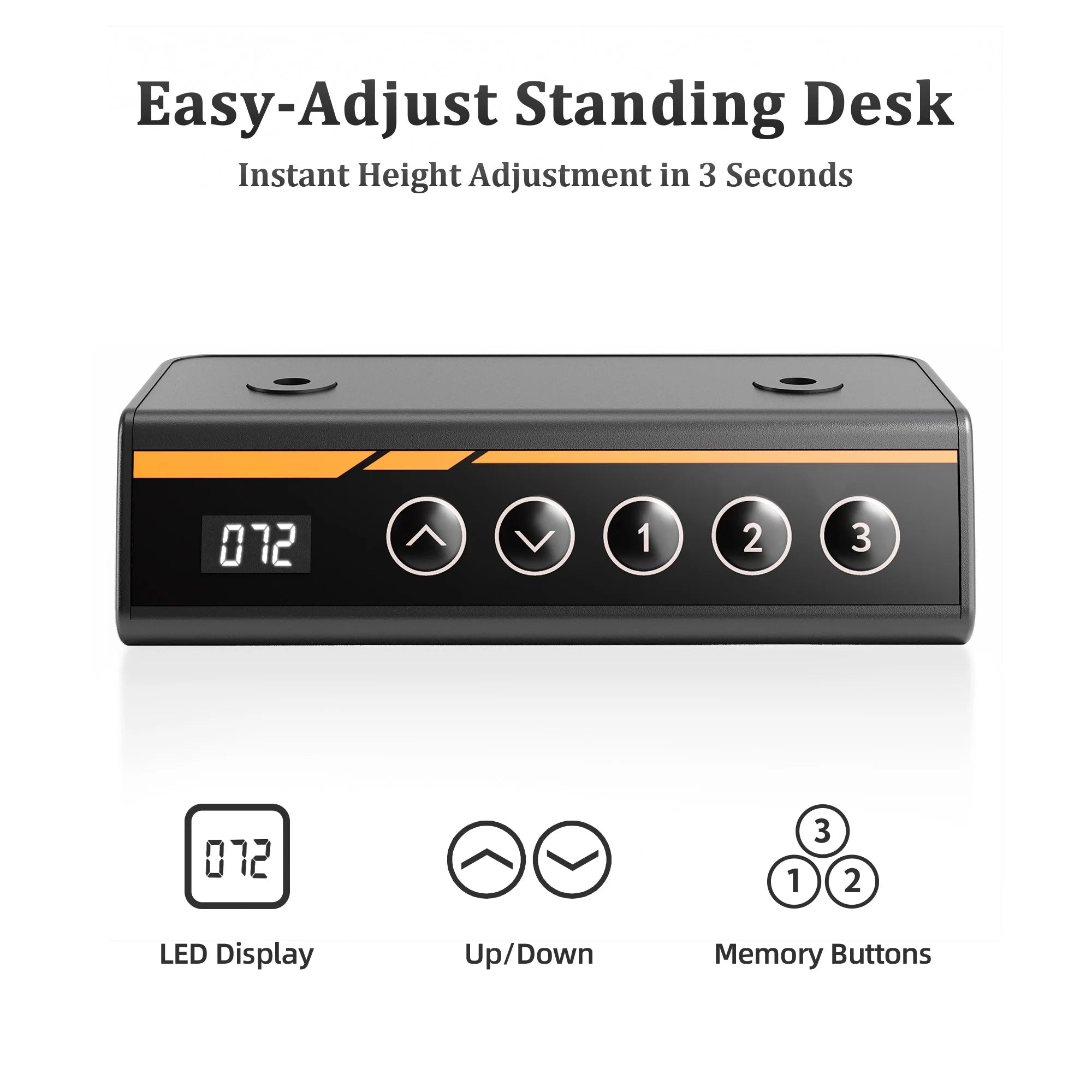 Electric Standing Desk, Adjustable Height Stand up Desk, 55X24 Inches Sit to Stand Home Office Computer Desk with Splice Board, Black Frame/Black Top