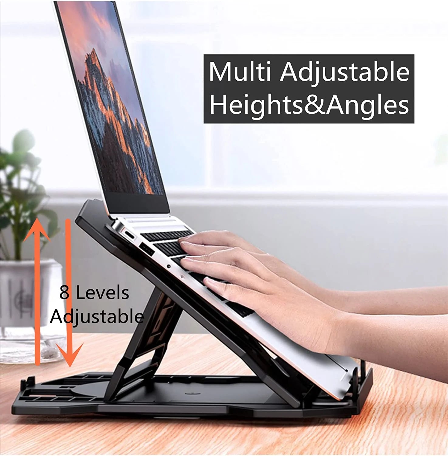 Rotatable  for 10-17" Laptops, Adjustable Height Laptop Riser for Desk, Portable Computer Stands Swivel Laptop Support with Phone Stand, Notebook Mount Holder Macbook Air Pro Lift