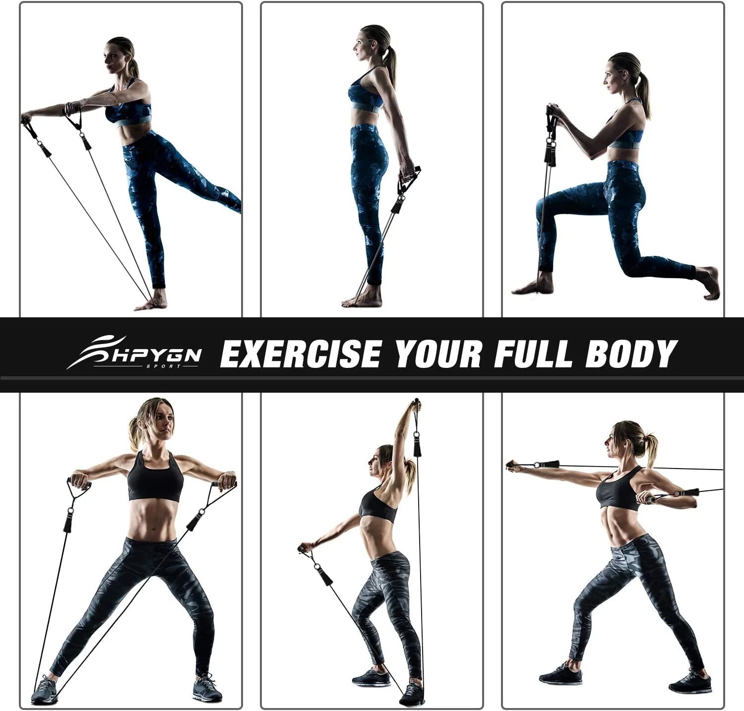 Resistance Bands Set, 200Lb  5 Tube Fitness Bands for Muscle Training