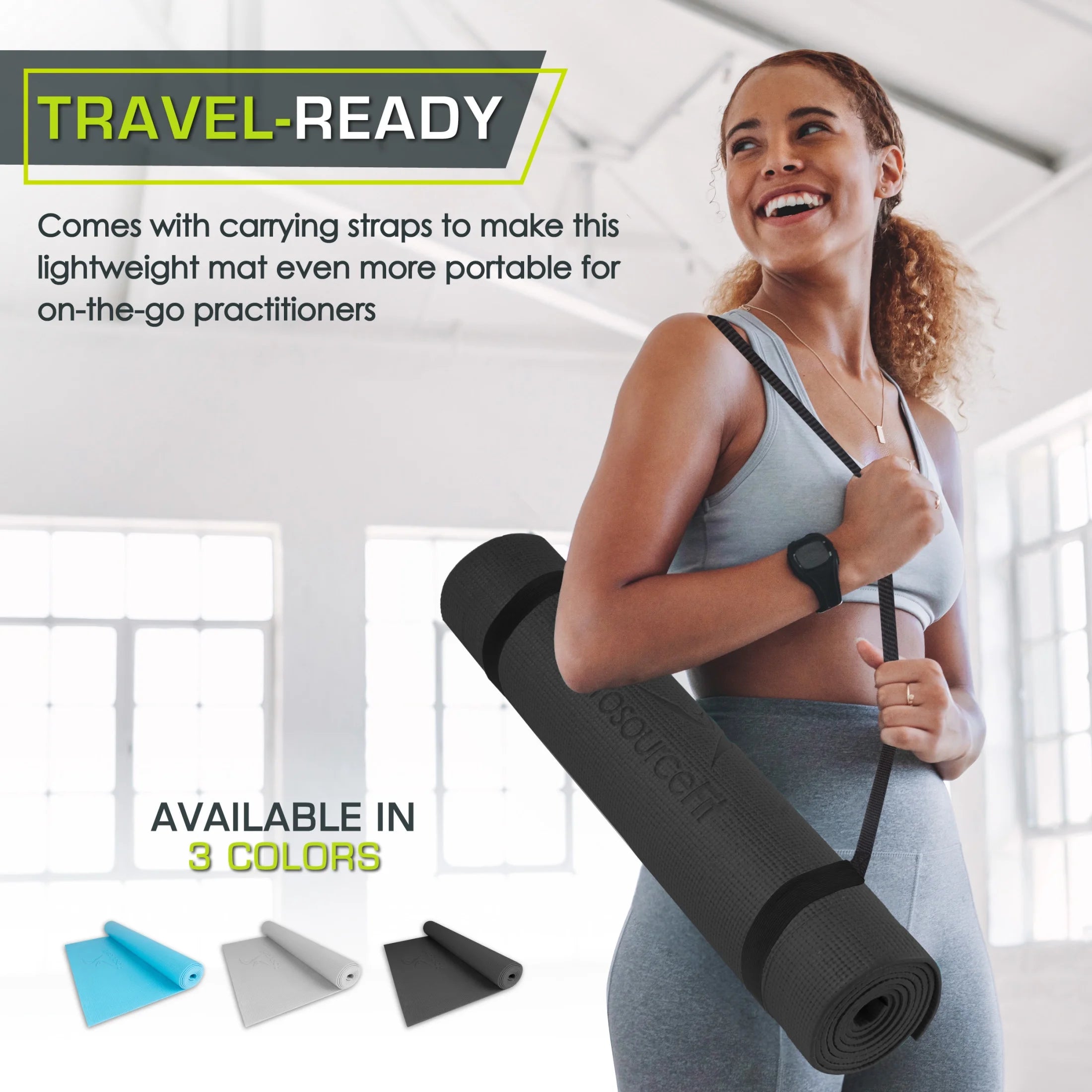 Classic Yoga Mat 1/8”, 3Mm Thick Extra Long 72" for Stability