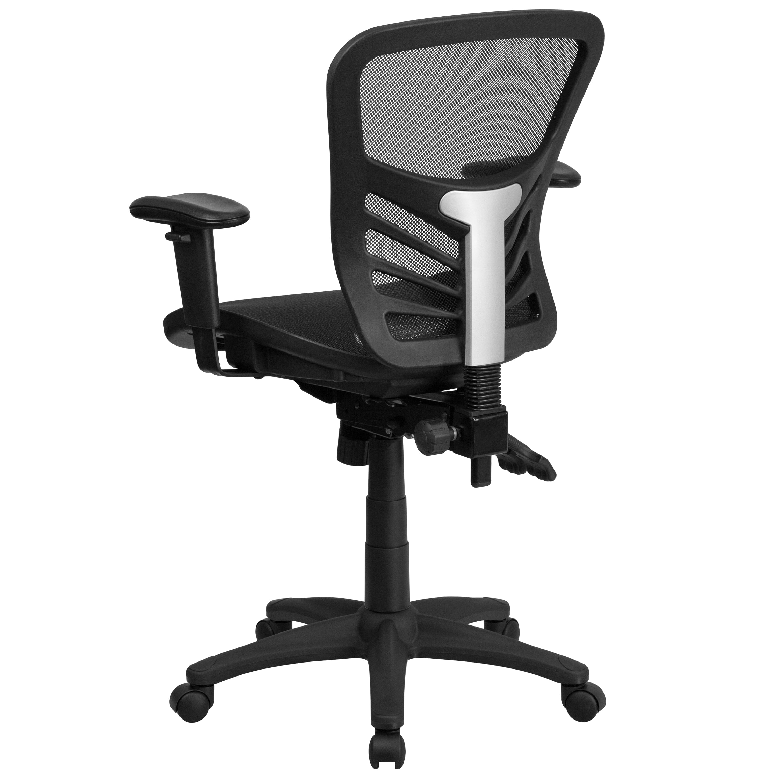 Mid-Back Transparent Black Mesh Multifunction Executive Swivel Ergonomic Office Chair with Adjustable Arms