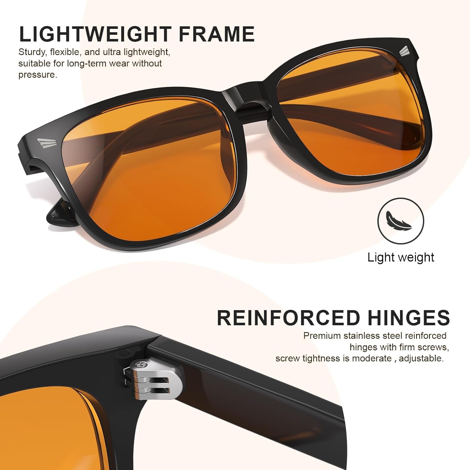 Blue Light Glasses for Woman/Men Computer Blue Light Glasses (Gaming Lenses)