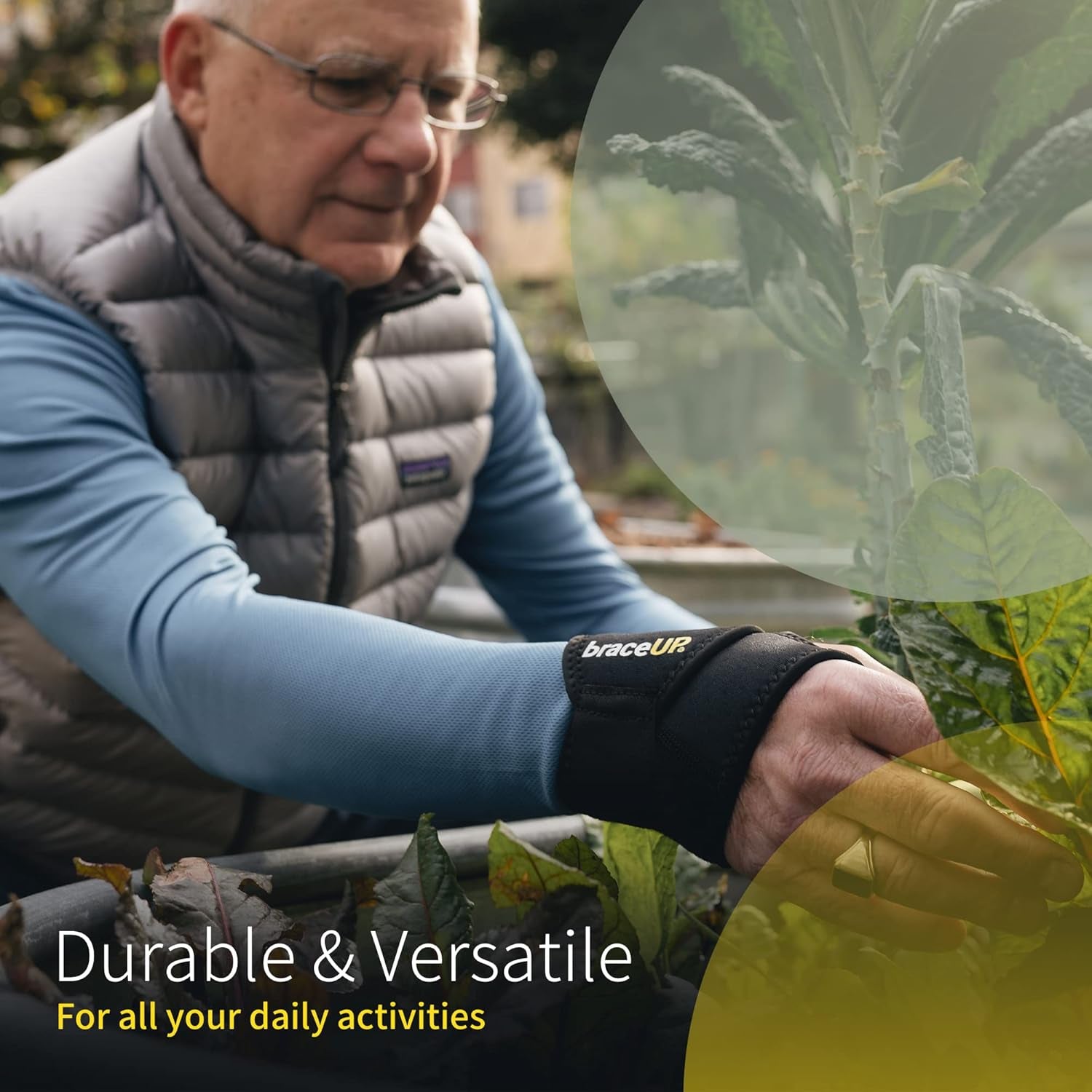 Adjustable Wrist Wrap for Men and Women - Workouts Wrist Band, Carpal Tunnel Compression Wrist Brace, Tendonitis Wrist Splint, Left Right Hand One Size Adjustable (Black)