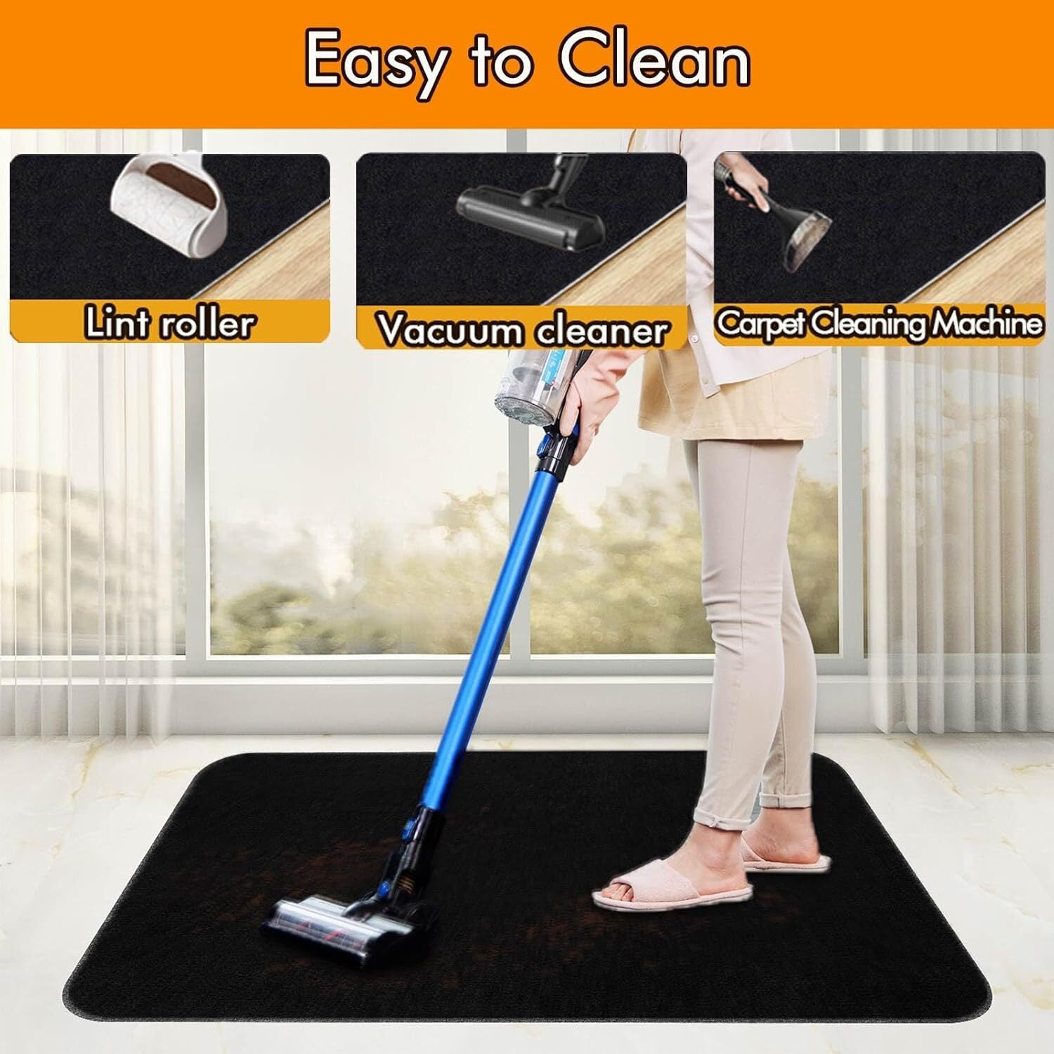 Protective Mat for Tile Hardwood Floor Rolling Desk Chair Gaming No Slip Office