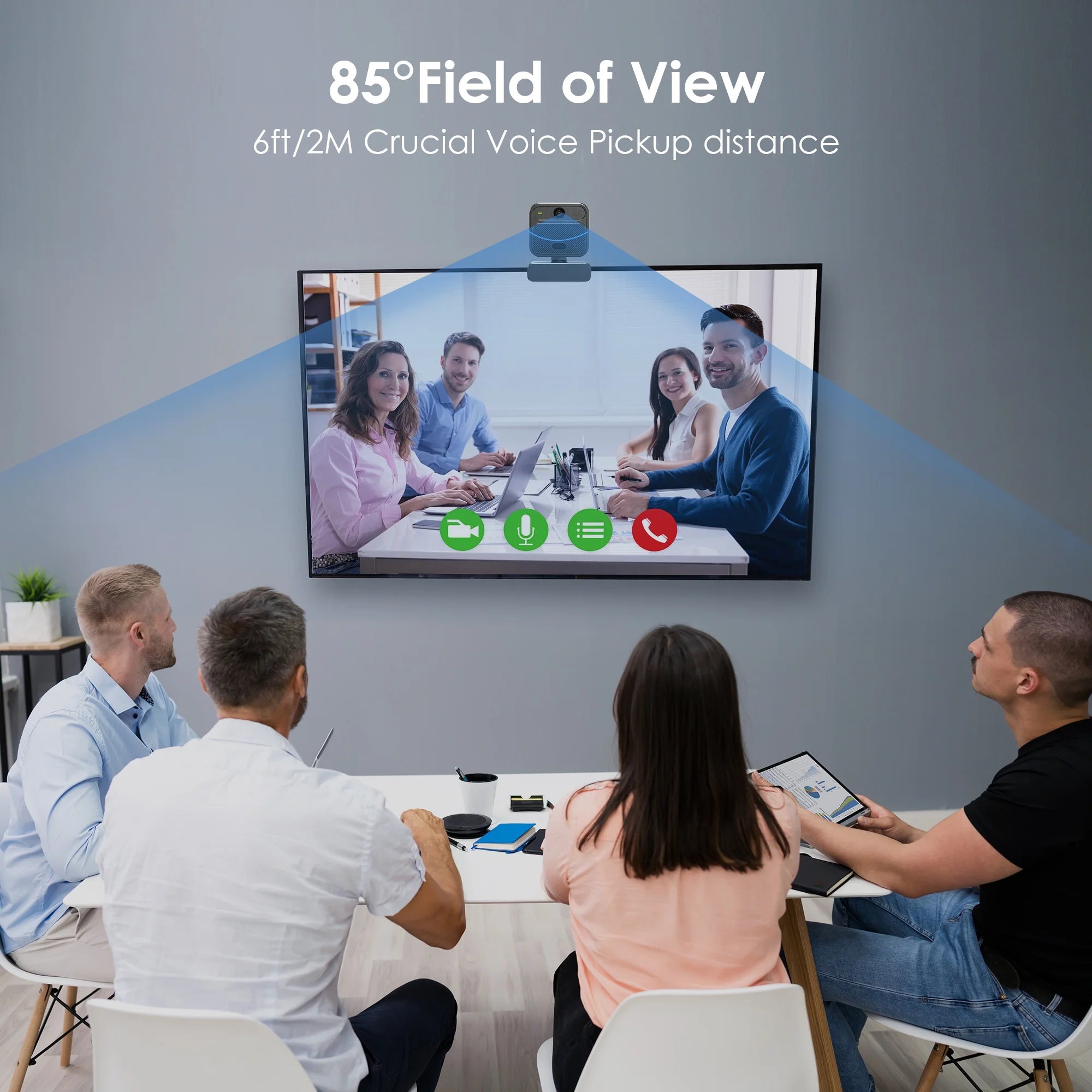 4K EPTZ Webcam with Dual Microphones, Zoom Remote, Precisefocus, USB for PC, Laptop, Switch 2, Conference, Video Streaming