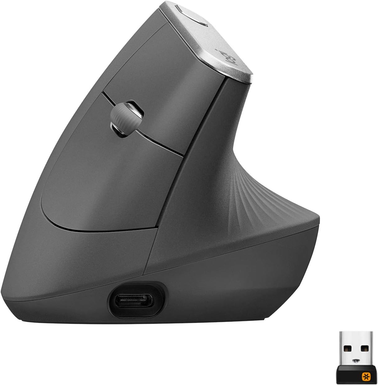 Logitech MX Vertical Wireless Mouse – Ergonomic Design Reduces Muscle Strain, Move Content Between 3 Windows and Apple Computers, Rechargeable,