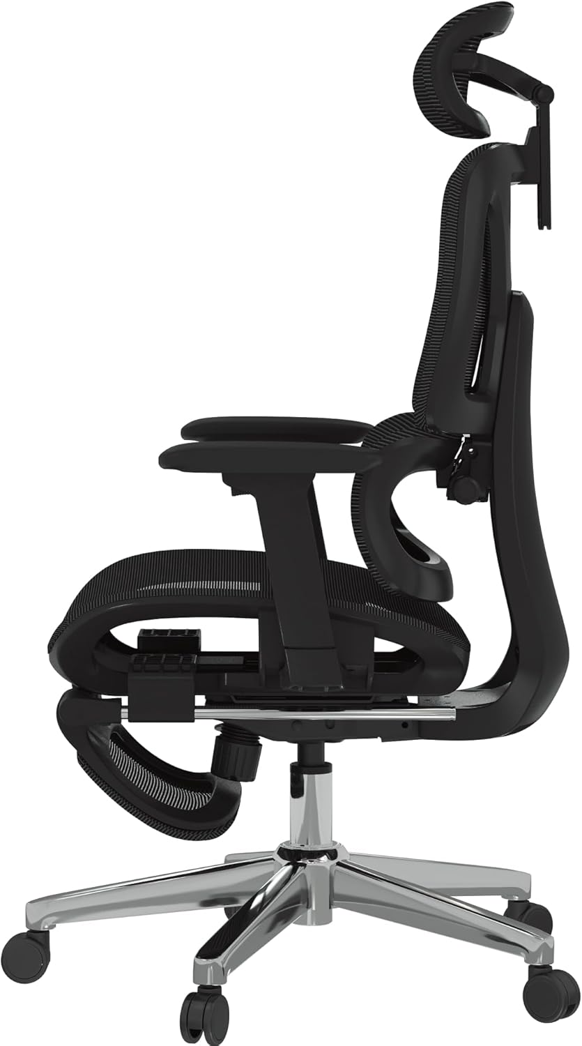 FLEXISPOT ErgoX Premium Ergonomic Office Chair with Footrest- Adjustable 3D Armrests, Dynamic Lumbar Support, Recline & Tilt Function, Mesh Seat, for Home & Office Use
