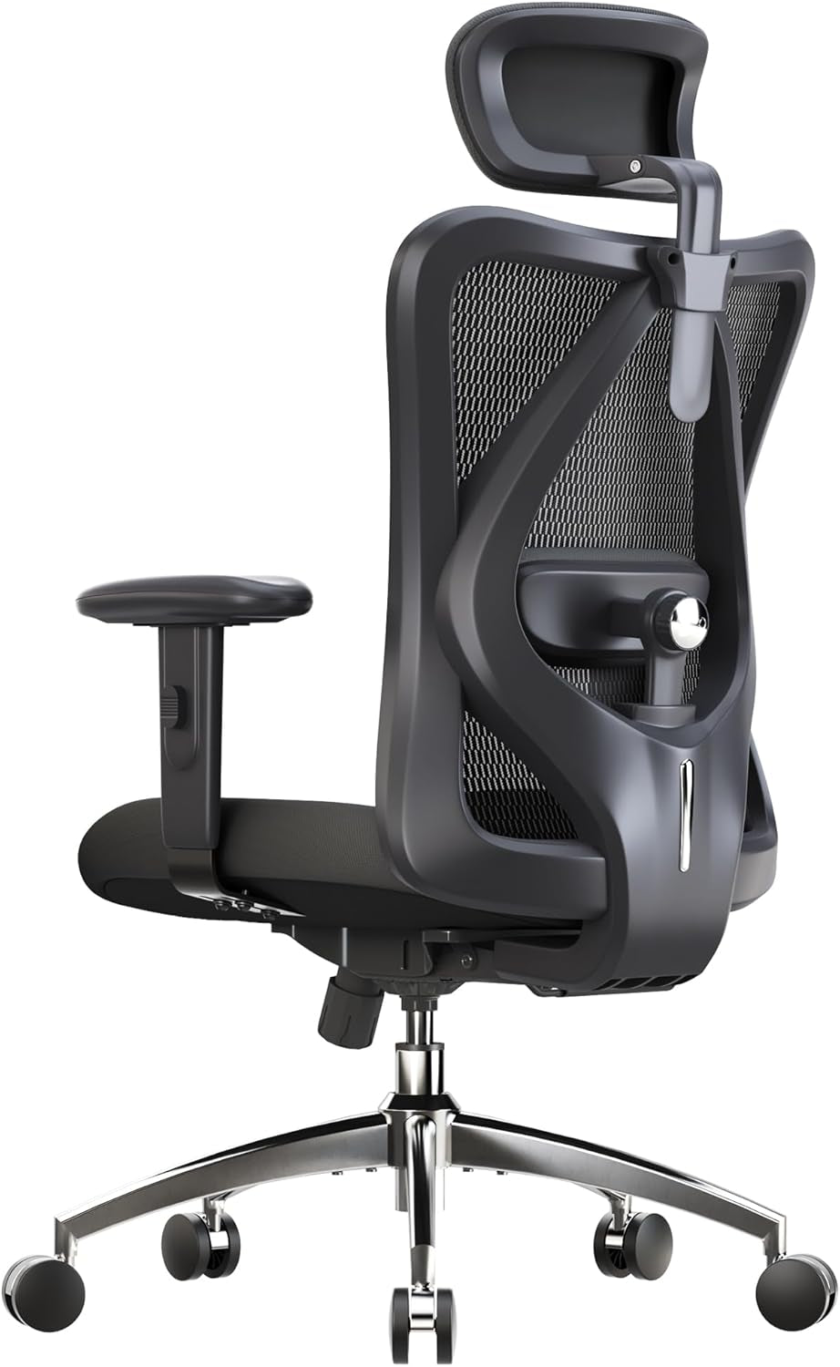 M18 Ergonomic Office Chair for Big and Tall People Adjustable Headrest with 2D Armrest Lumbar Support and PU Wheels Swivel Tilt Function Black