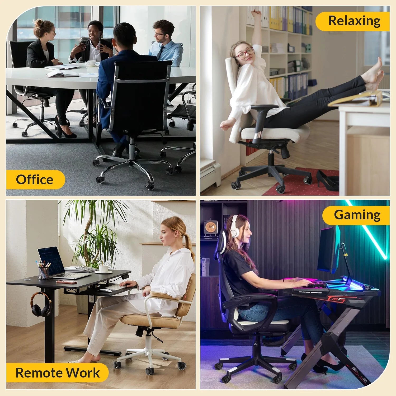 Office Chair Wheels Replacement Casters,5Pack 2Inch Heavy Duty Rubber Smooth & Quiet Rolling Casters Wheels,Gray