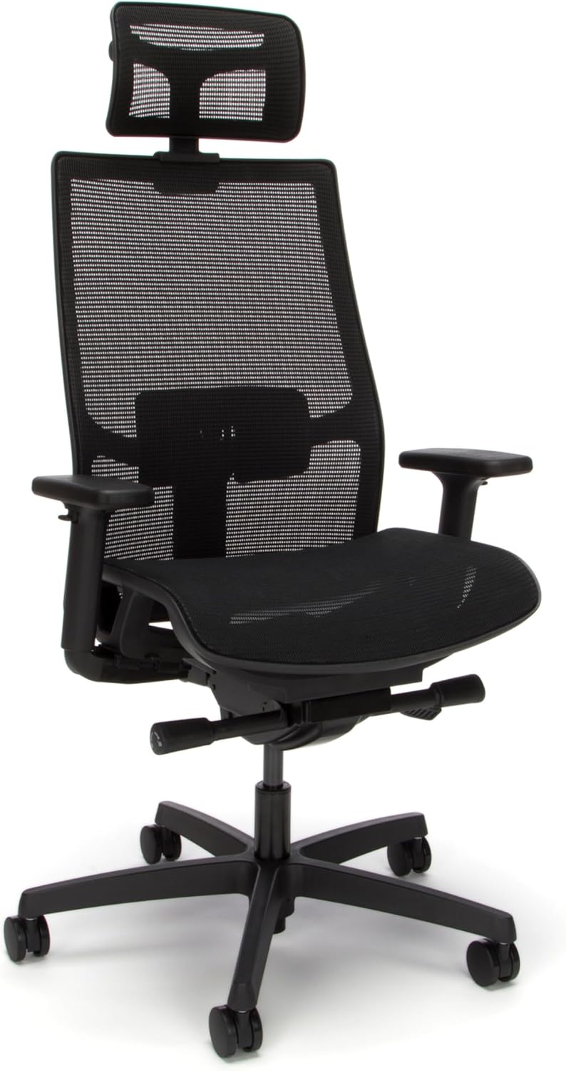 HON Ignition 2.0 Ergonomic Office Chair with Headrest, Adjustable Tilt, Swivel Wheels, Comfy for Long Hours, Home Office Desk Chairs