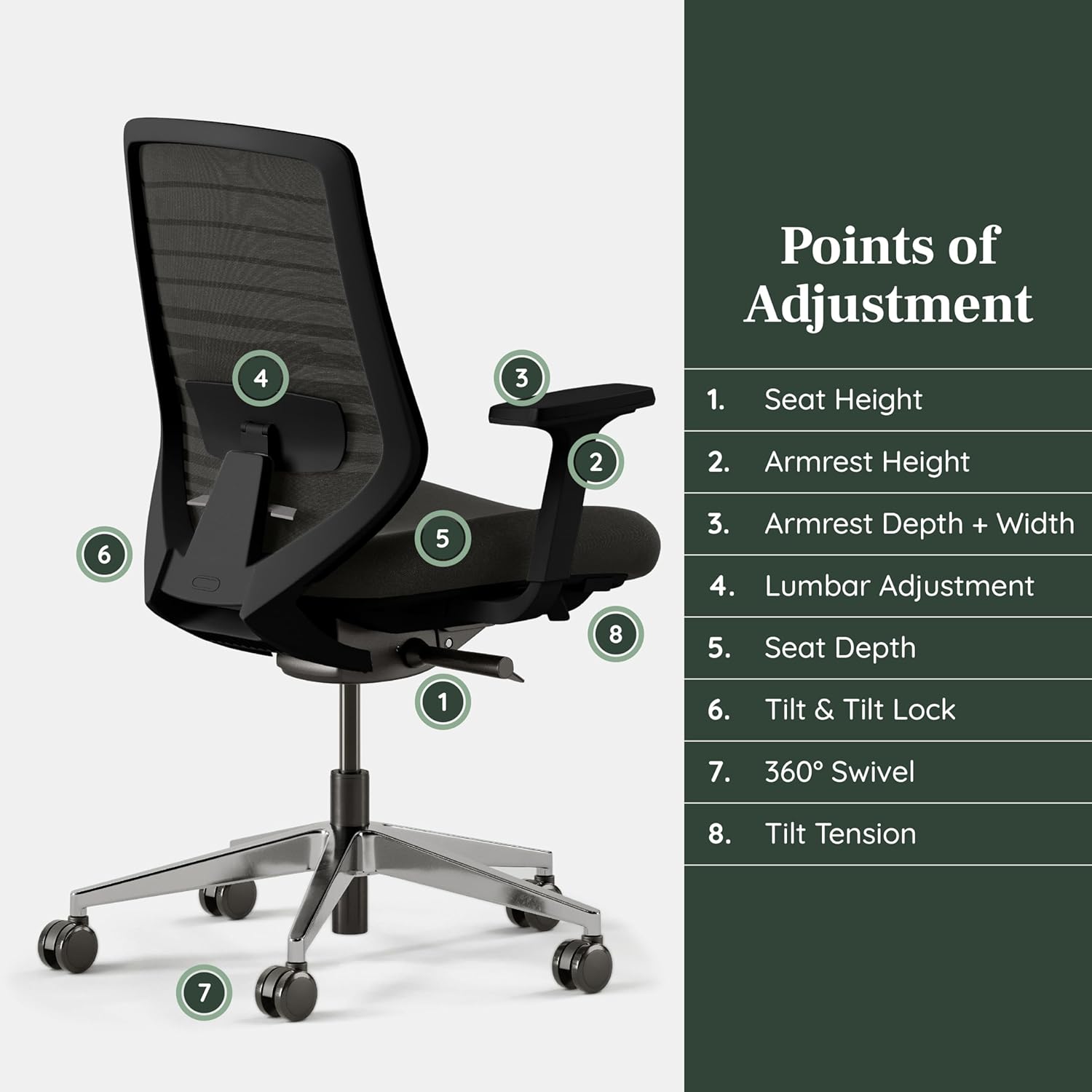 Branch Ergonomic Chair - A Versatile Desk Chair with Adjustable Lumbar Support, Breathable Mesh Backrest, and Smooth Wheels - Experience Optimal Comfort and Support
