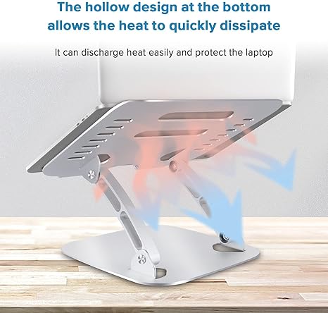 WONNIE Laptop Stand for Desk - Ergonomic Aluminum Riser with Heat-Vent for 10"-17" Notebooks (Silver)