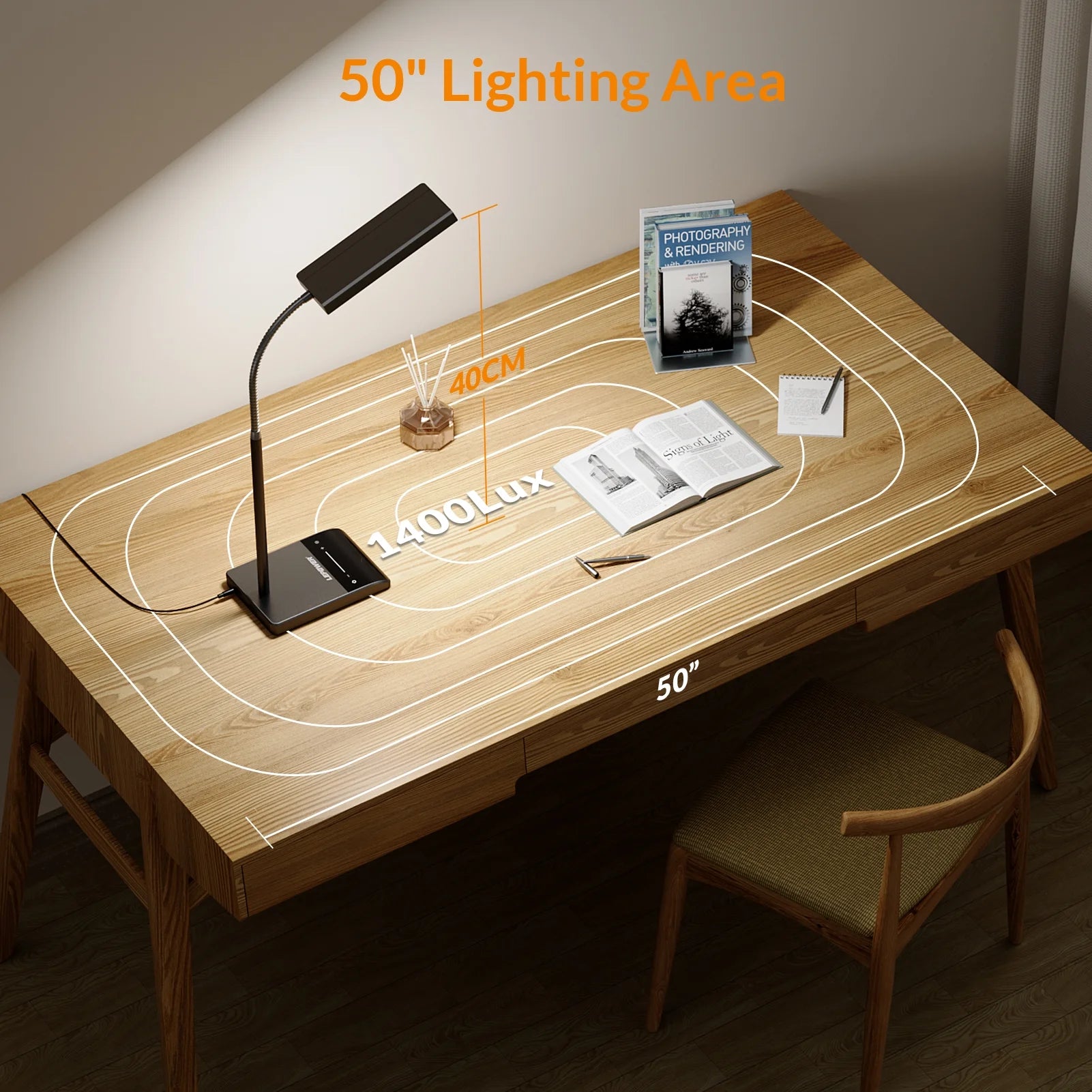 LED Desk Lamp, 800LM LED Touch Desk Lamp for Home Office, 12W 50 Lighting Modes Eye-Caring Reading Lamp Gooseneck Lamp