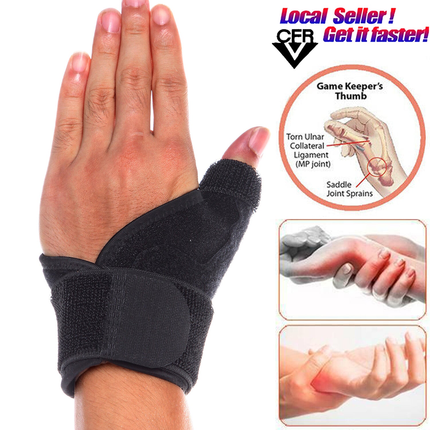 Thumb Splint Support and Hand Wrist Stabiliser Spica Brace Arthritis Pain Relief