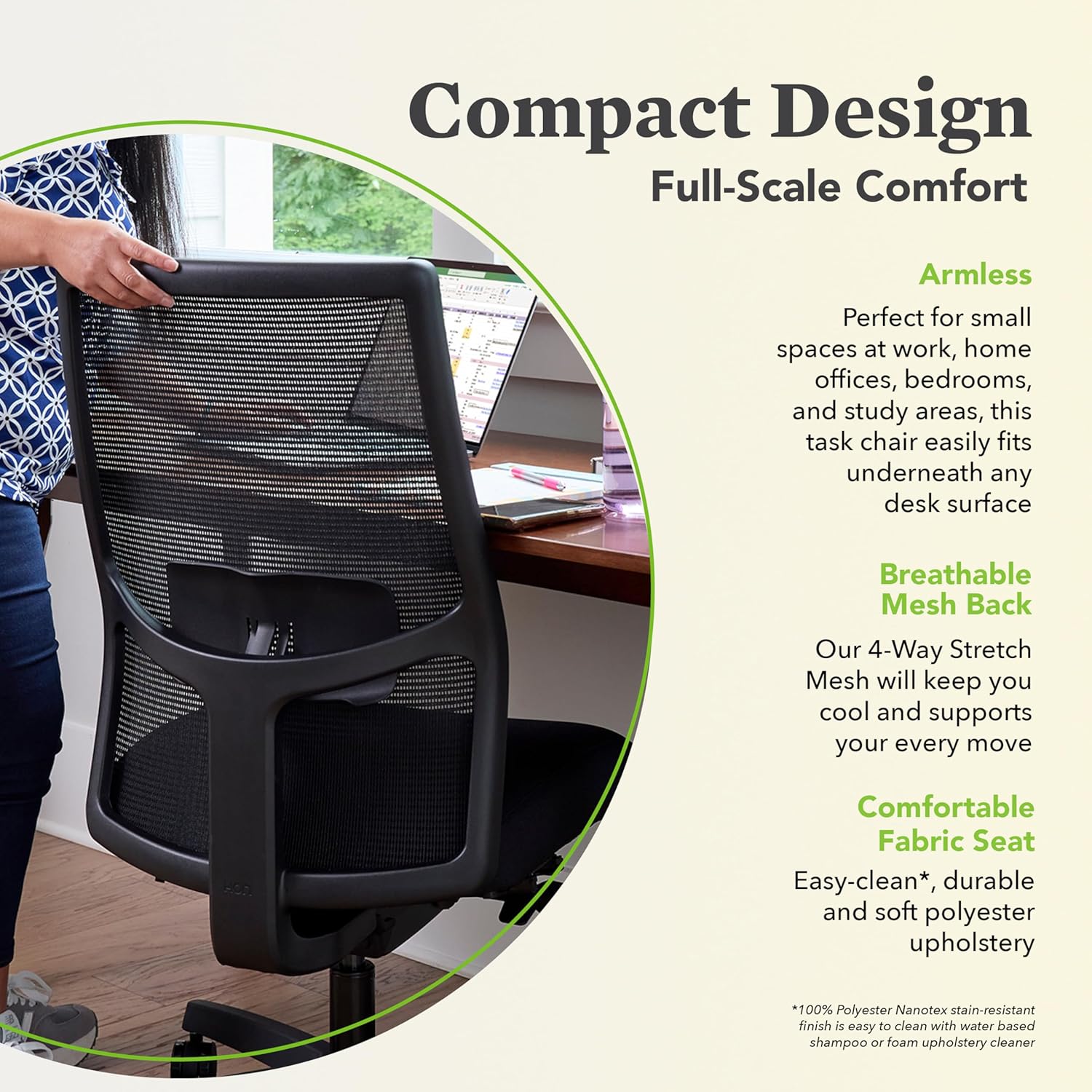 HON Ignition 2.0 Fabric Office Chair, Upholstered, Adjustable Arms, Advanced Synchro-Tilt Recline Executive Ergonomic Office Chair