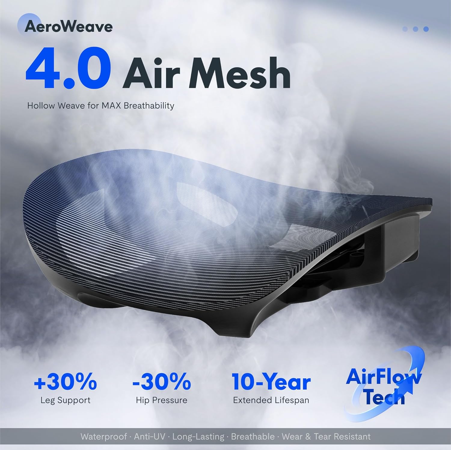 FLEXISPOT ErgoX Premium Ergonomic Office Chair with Footrest- Adjustable 3D Armrests, Dynamic Lumbar Support, Recline & Tilt Function, Mesh Seat, for Home & Office Use