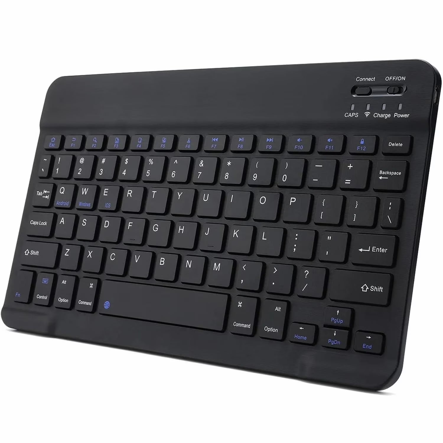 Ultra-Slim Rechargeable Bluetooth Keyboard Portable Compact Wireless Keyboard for Android Windows Samsung Galaxy Tab Tablet Smartphone Cell Phone Ios Iphone Ipad,(Black)
