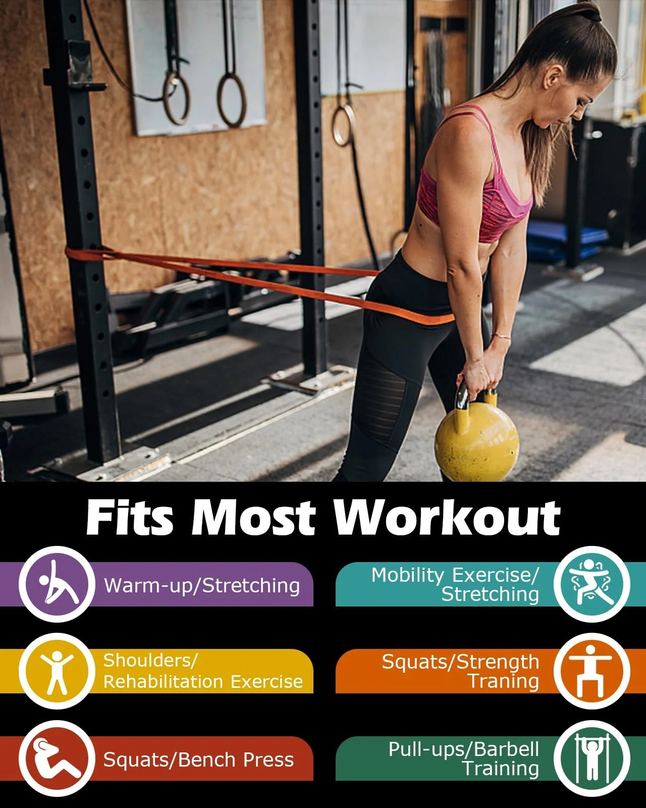 Pull up Assist Bands Set of 6, Resistance Bands, Heavy Duty Exercise Bands, Workout Bands for Body Stretching, Powerlifting and Resistance Training