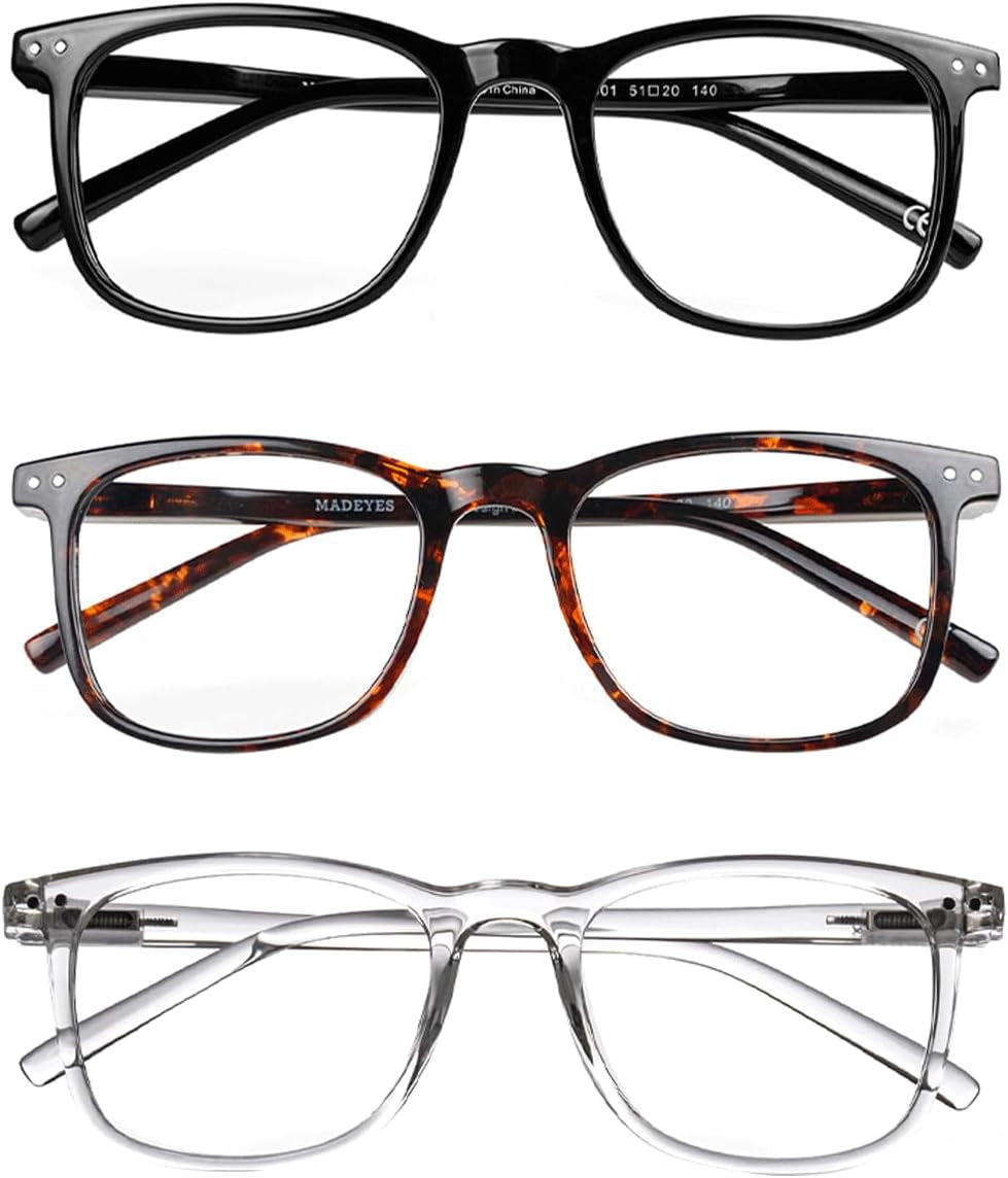 Blue Light Blocking Glasses, Blue Blocker Computer Glasses for Men Women, anti Glare 400 UV & Eye Strain Fake Square Glasses