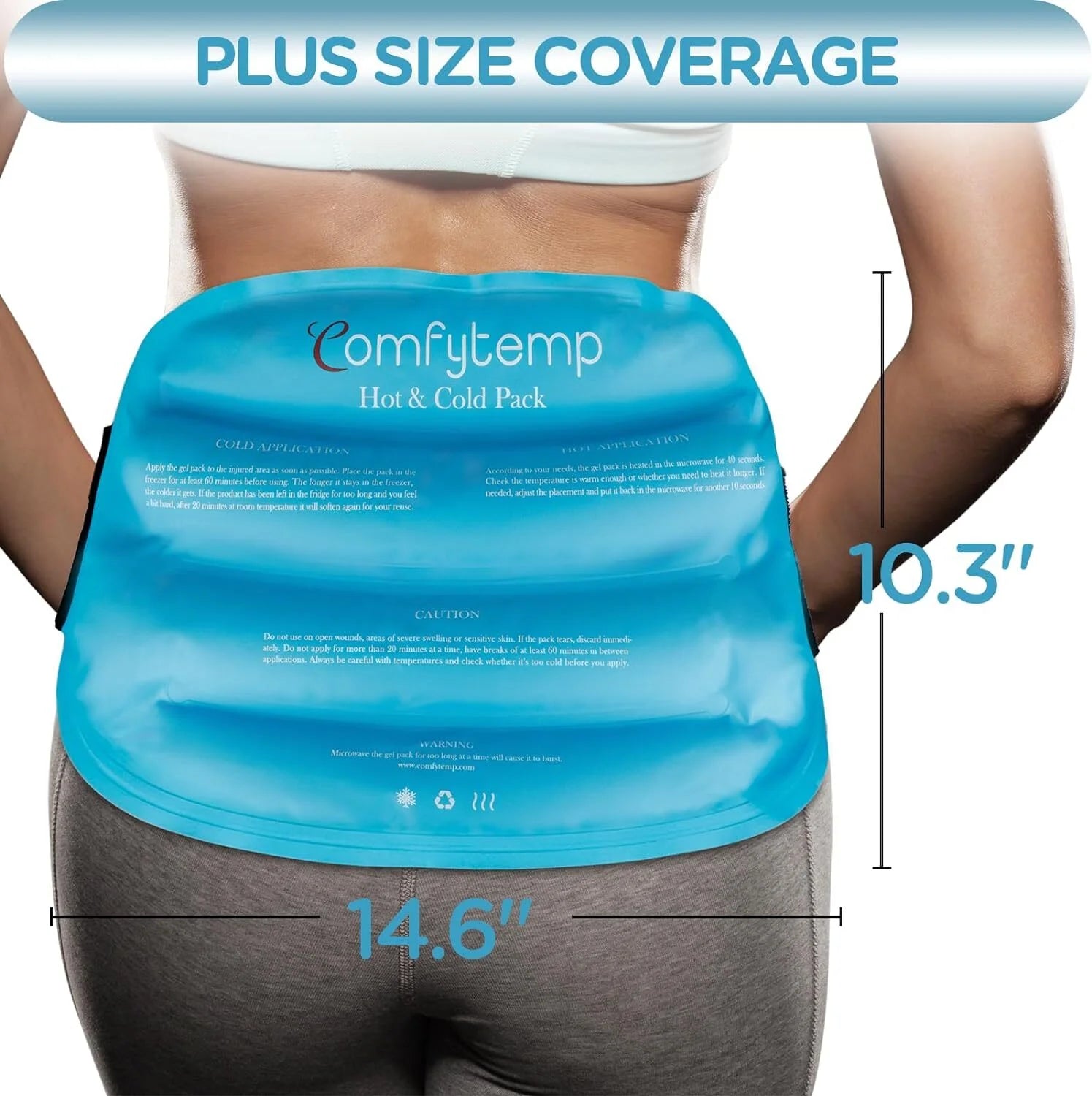 Large Ice Pack for Back Pain, Reusable Gel Hot Cold Therapy for Lumbar, Hips, Knee, Shoulder