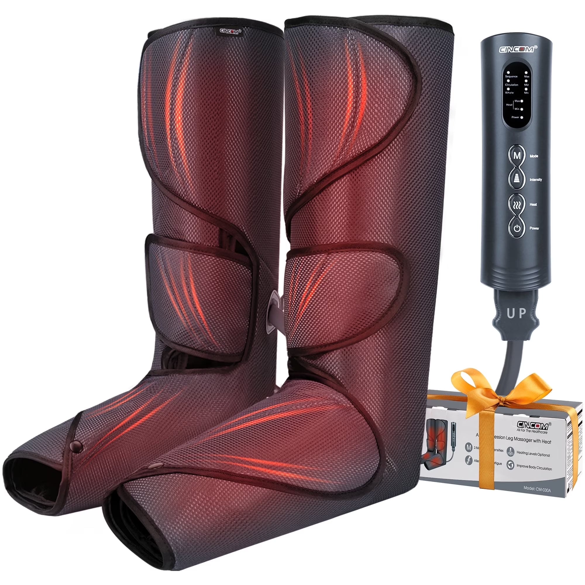 Leg Massager with Heat for Circulation, Foot and Calf Massager Heated Compression FSA/HSA Eligible