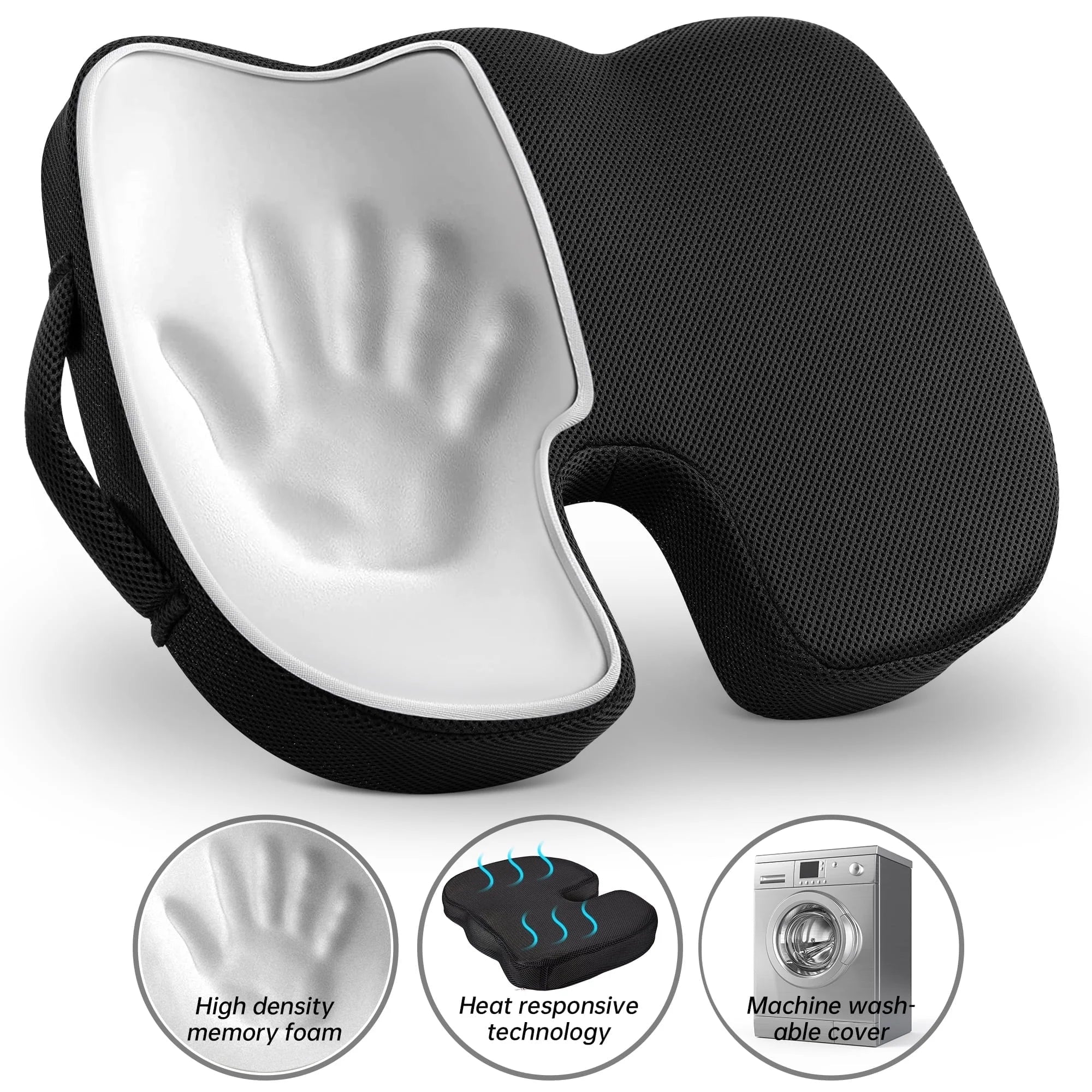 Memory Foam Seat Cushion - Chair Pillow, Drive Universal Gel and Memory Foam Posterior Seat Cushion