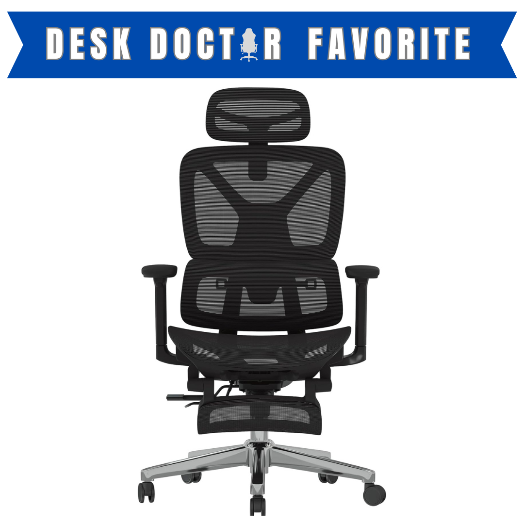 FLEXISPOT ErgoX Premium Ergonomic Office Chair with Footrest- Adjustable 3D Armrests, Dynamic Lumbar Support, Recline & Tilt Function, Mesh Seat, for Home & Office Use