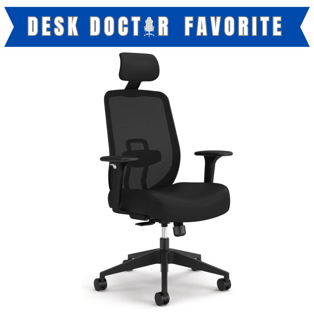 HON Altern Ergonomic Office Chair with Headrest, Arms, Wheels, Foam Cushion Seat, Mid Back Home Office Desk Chair Comfy, Height Adjustable Arms, Synchro-Tilt