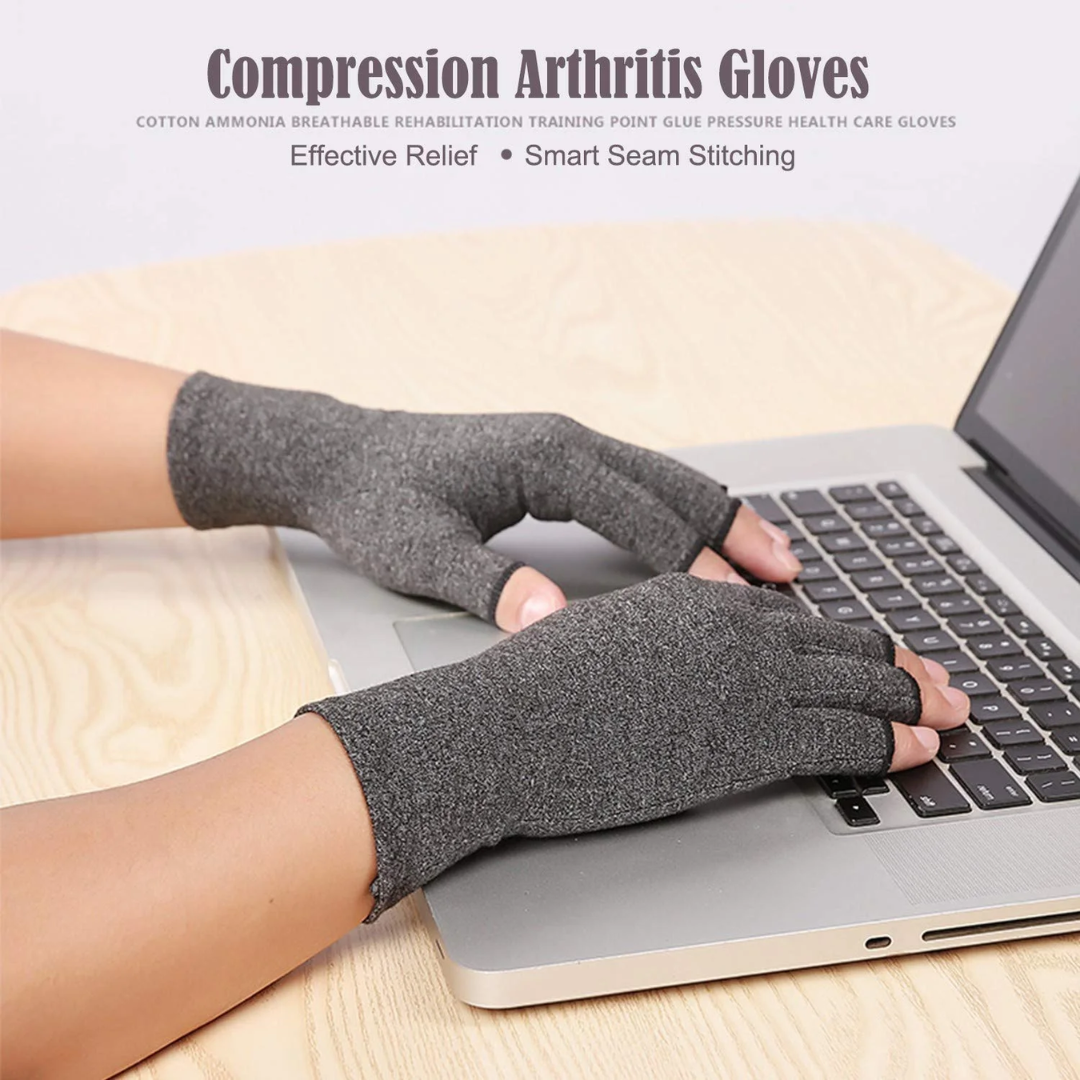 Sherry Arthritis Glove Compression Joint Finger Pain Relief Hand Wrist Support Bracket (L Size)