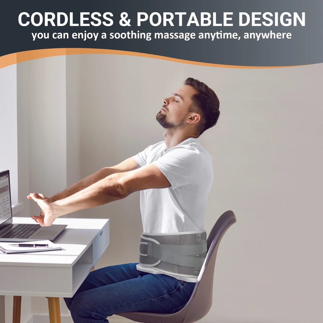 Comfytemp Battery-Powered Waist Belt with Heating and Massage (Grey)