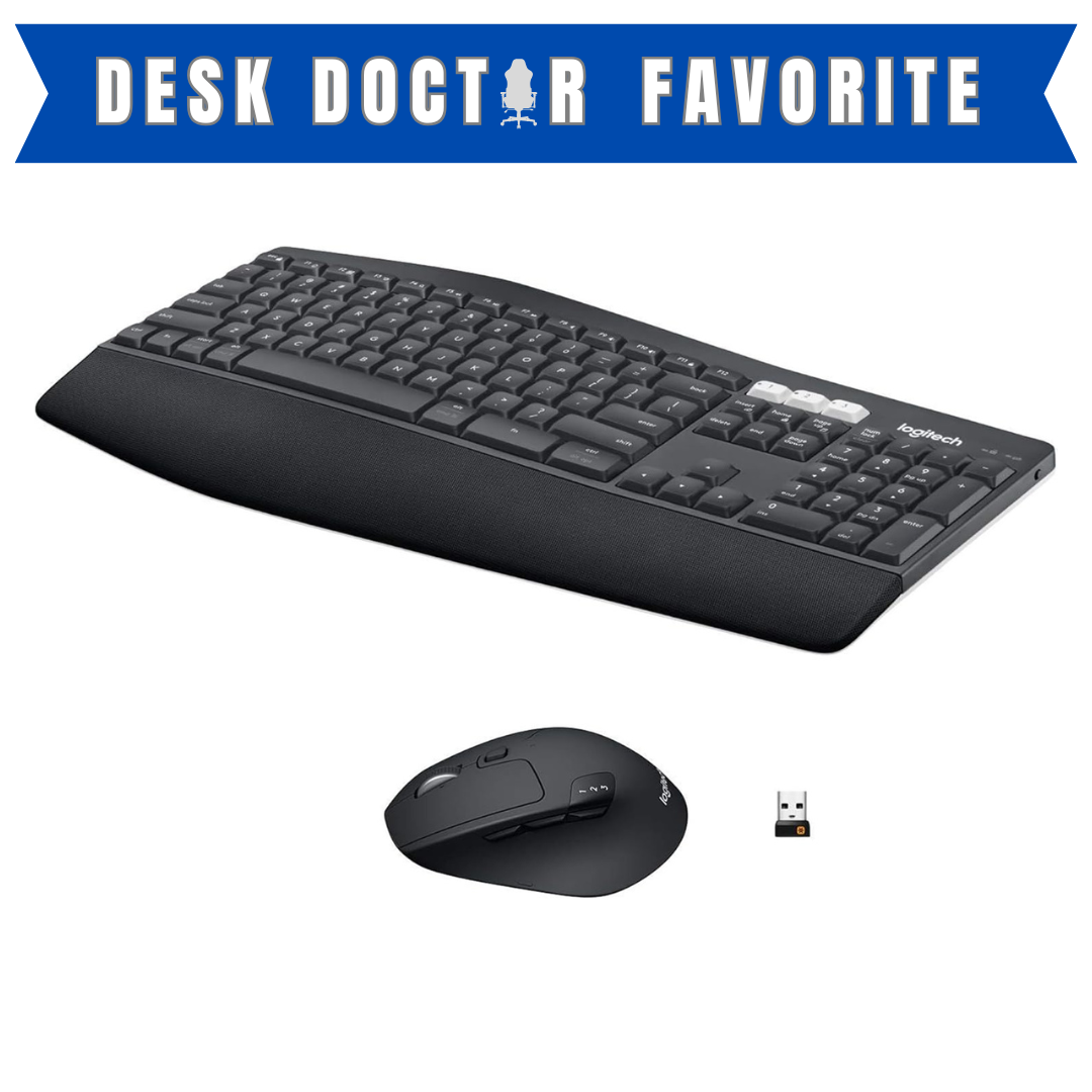 Logitech MK850 Performance Wireless Keyboard and Mouse Combo for Windows, macOS & ChromeOS, Bluetooth & 2.4 GHz USB Receiver, Full-Size Ergonomic Keyboard, Multi-Device, Cushioned Palm Rest