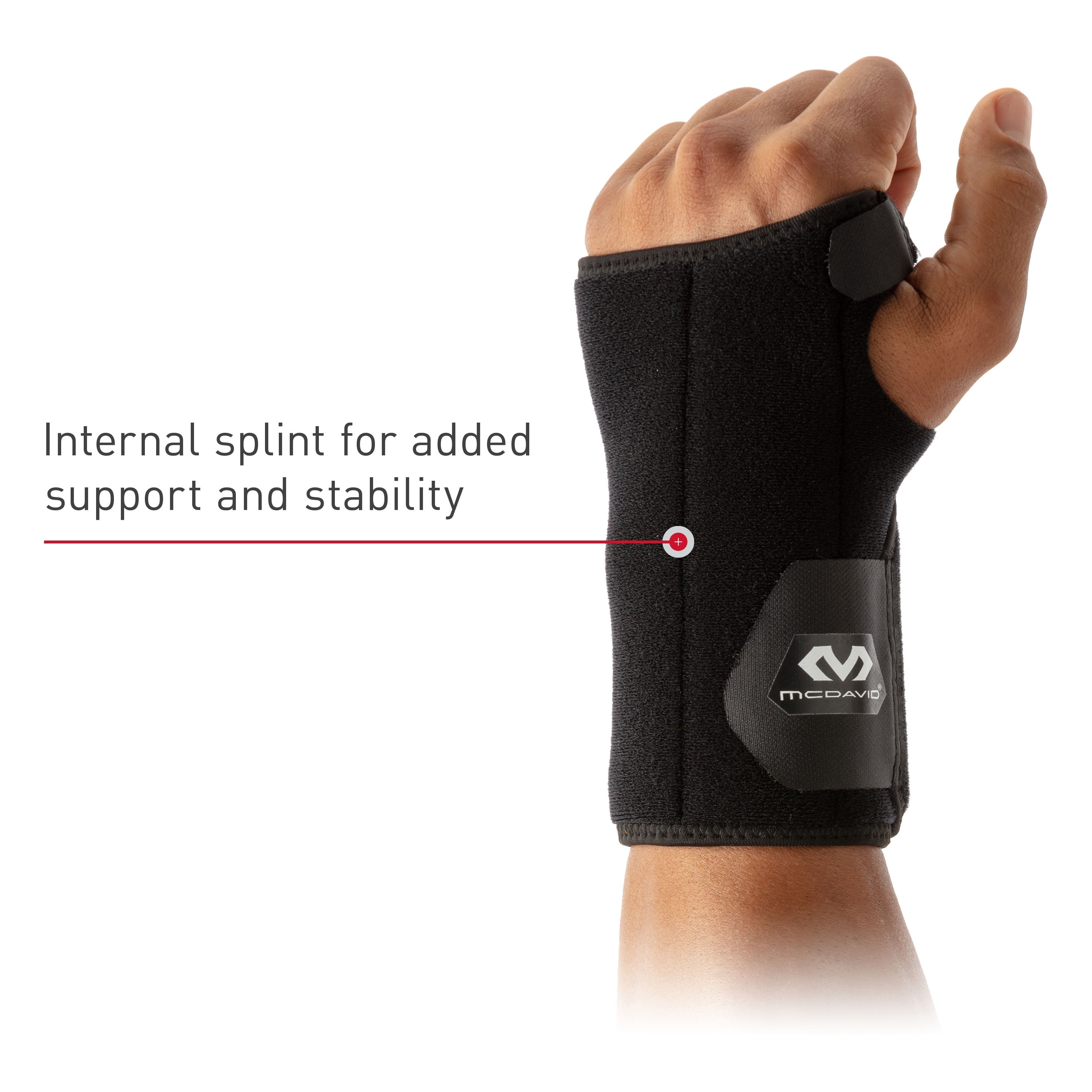 Sport Wrist Brace, Black, Adjustable, One Size Fits Most