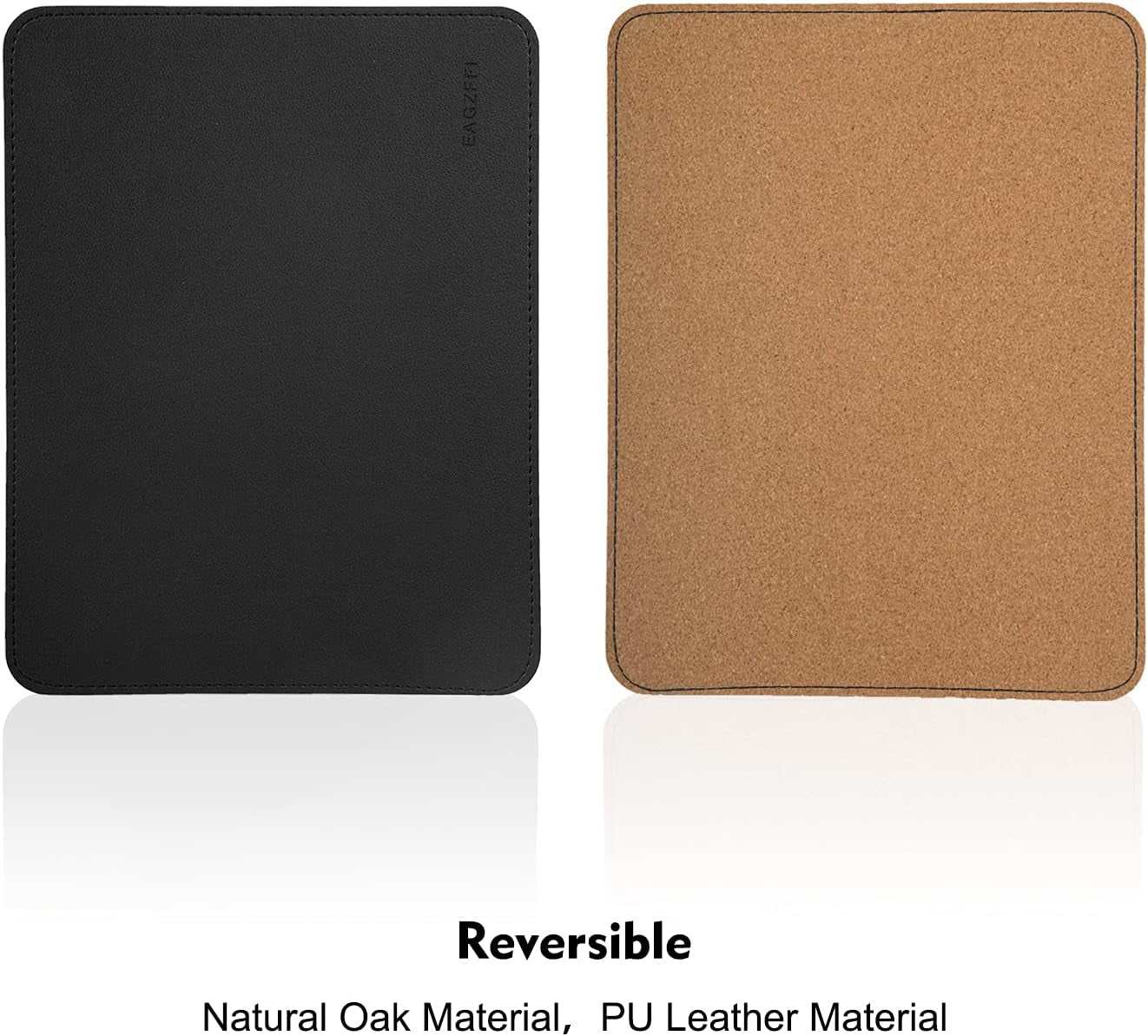 Leather, Wood Double Side Stitched Edges Waterproof Computer Mouse Pads for Laptop,Office & Home,1 Pack,8Inch11Inch, (Black)