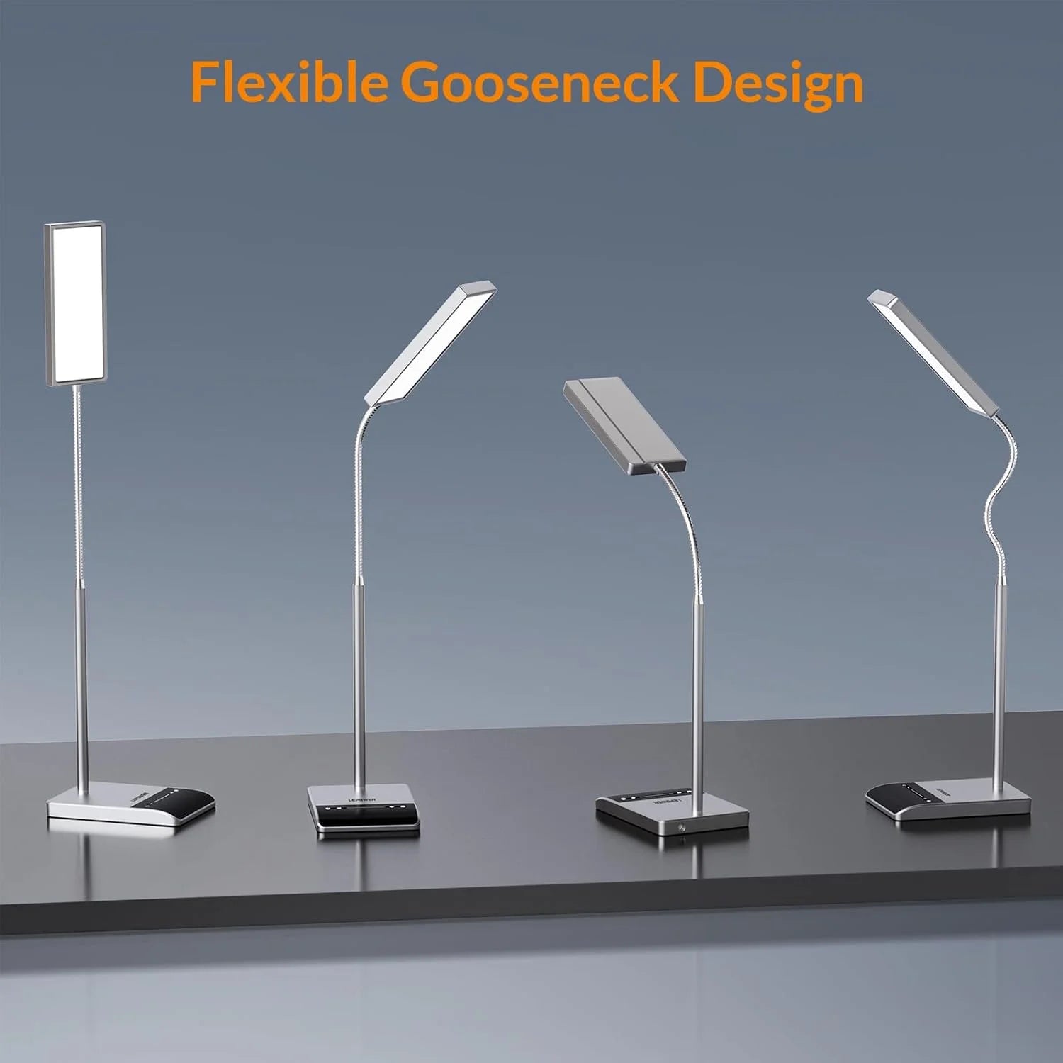 Desk Lamp, 800LM LED Desk Lamp for Home Office, 12W Reading Lamp for Desk, Eye-Caring Desk Light, Touch Table Lamp, Gooseneck Lamp, 50 Lighting Modes, Bright Desk Lamps for Bedroom, Study Room