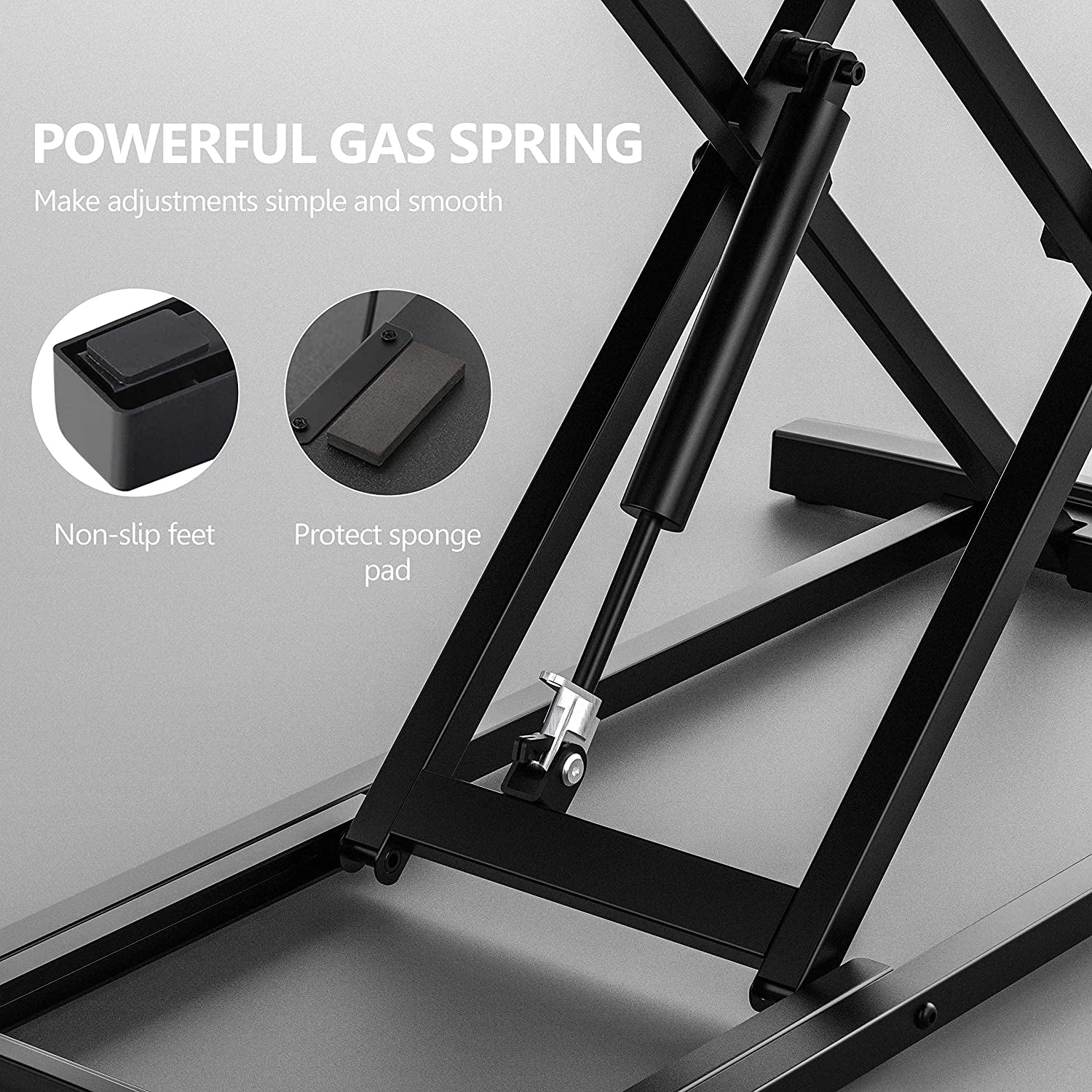 Height Adjustable Standing Desk 32” Wide Sit to Stand Converter Stand up Desk Tabletop Workstation for Dual Monitor Riser FSD308001WB