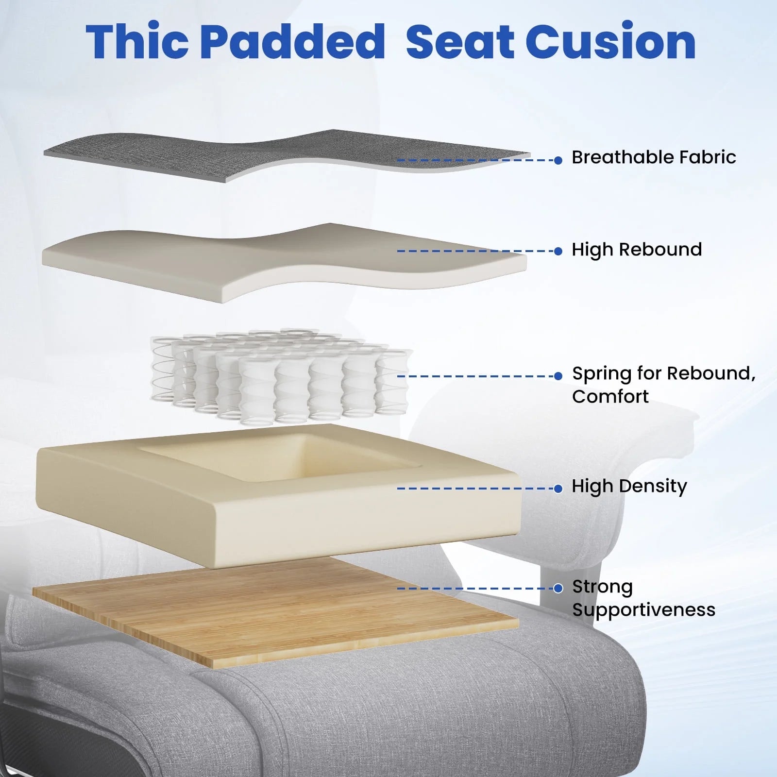 Big and Tall Fabric Office Chair 450Lbs, Executive Desk Chair with Massage Ergonomic Computer Chair with Footrest Reclining Desk Office Chair with Lumbar Support for Home Office