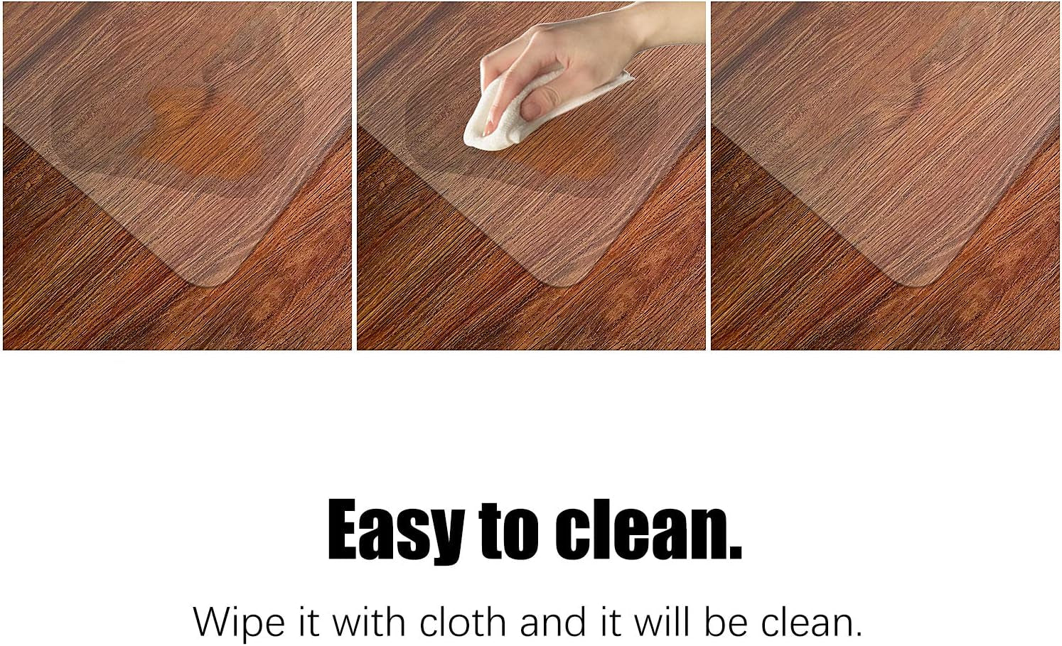 Office Chair Mat for Hard Floors 36 X 48, Clear PVC Hardwood Floor Mat, Durable Plastic Floor Protector for Home and Office Use (36" X 48" Rectangle)